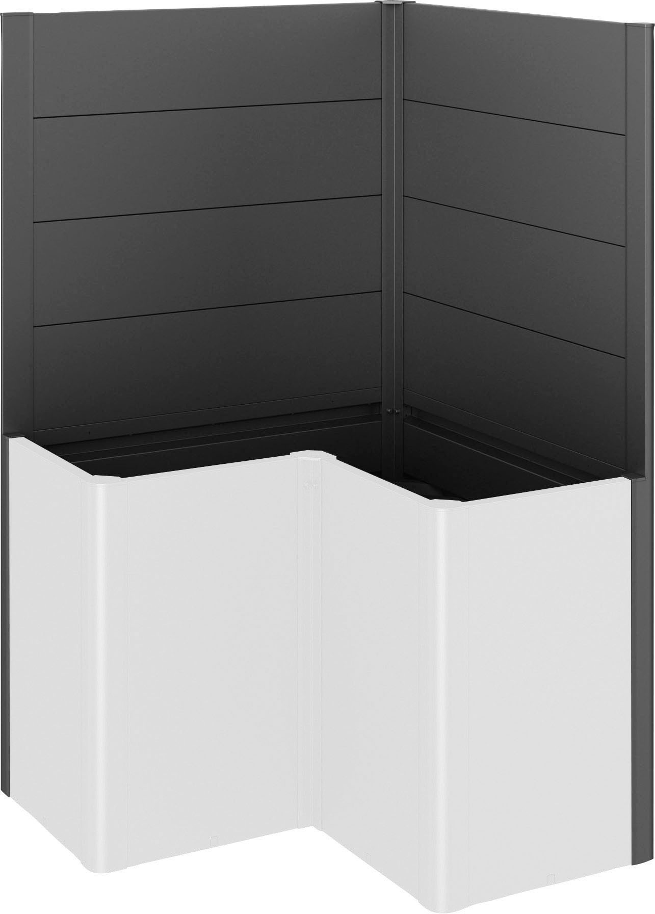 BIOHORT Sichtschutzelement für Hochbeet Belvedere L100 (L-Form), LxH: 102x91 cm dunkelgrau-metallic