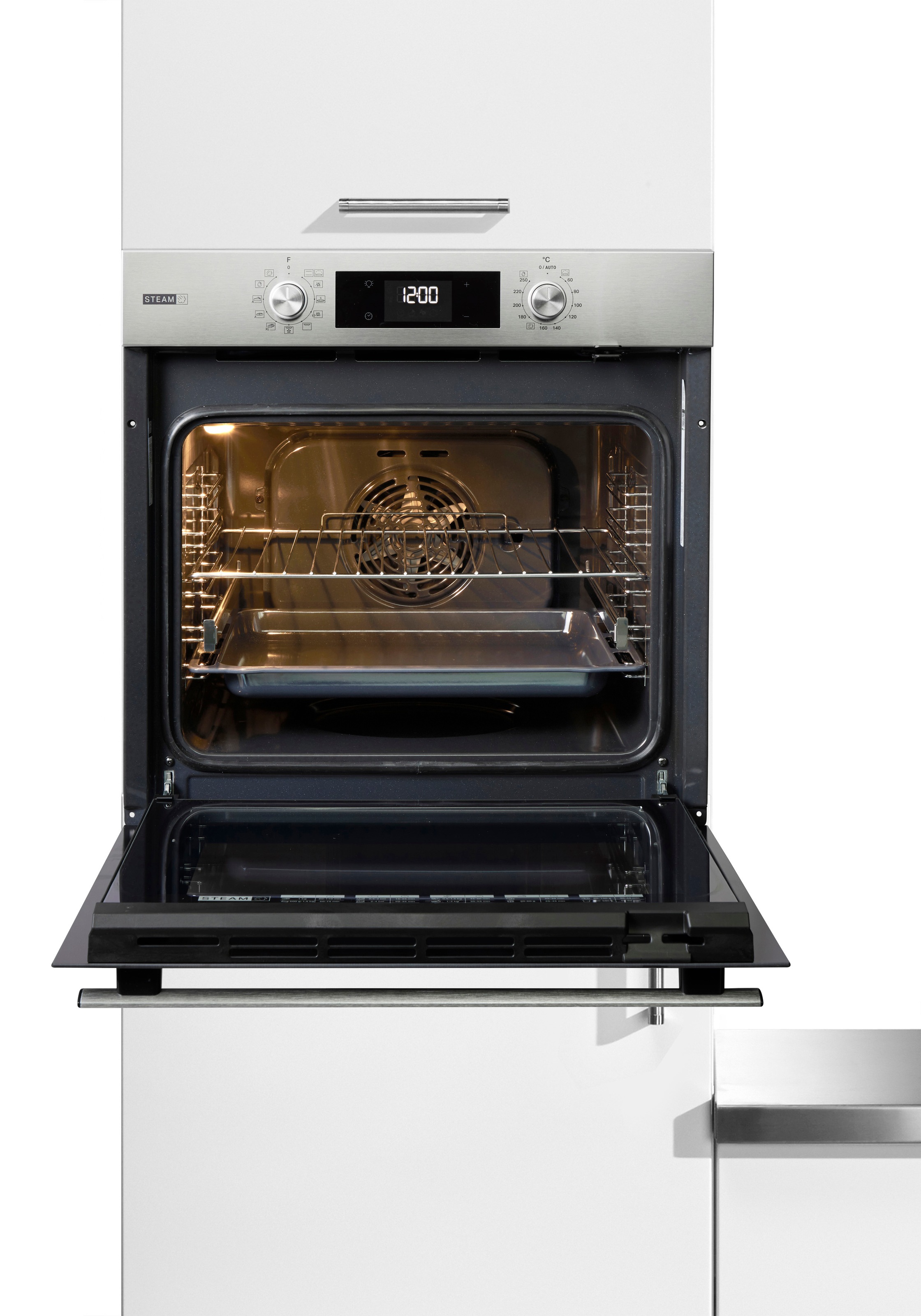 BAUKNECHT Backofen-Set »BAKO 760 Steam IN« mit 1-fach-Teleskopauszug Hydrolyse Set, 2 Stk. tlg. GentleSteam – für ein saftiges Inneres und ein knuspriges Äußeres