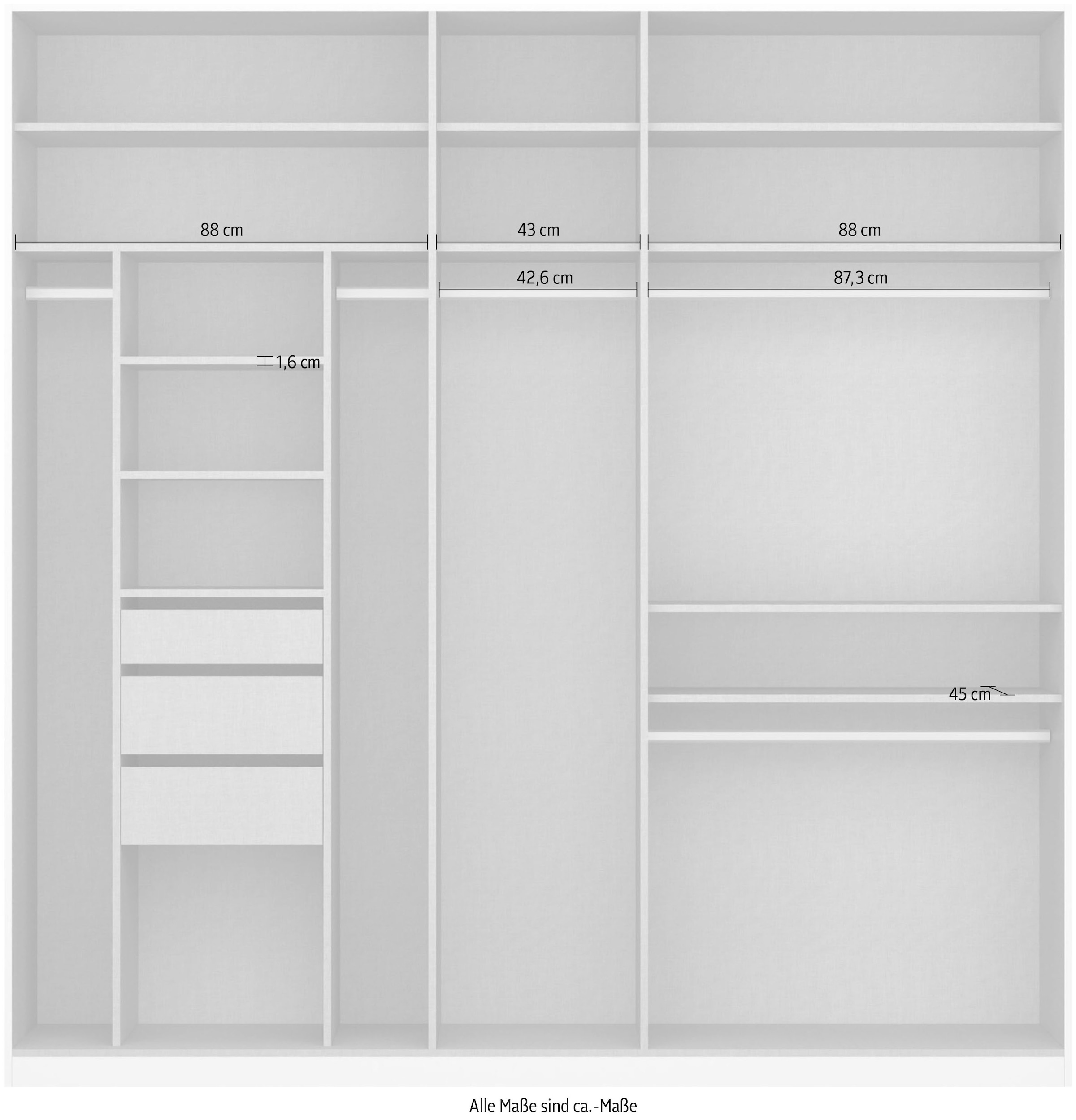 rauch Drehtürenschrank »Oteli«, mit Mittelspiegel und Passepartout optional mit Beleuchtung