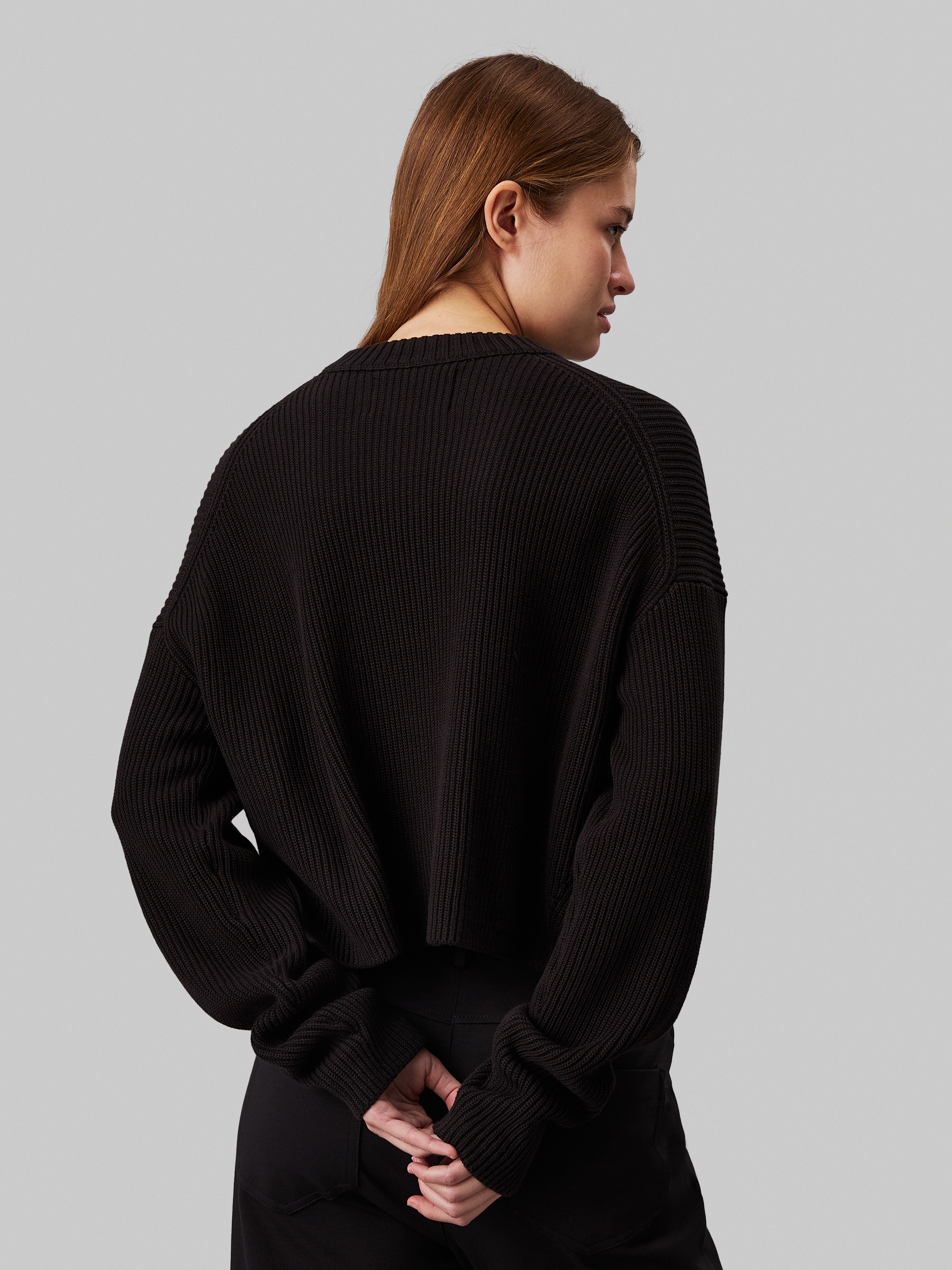 Calvin Klein Jeans Stehkragenpullover »LOGO INTARSIA REGULAR SWEATER«, mit Logostickerei