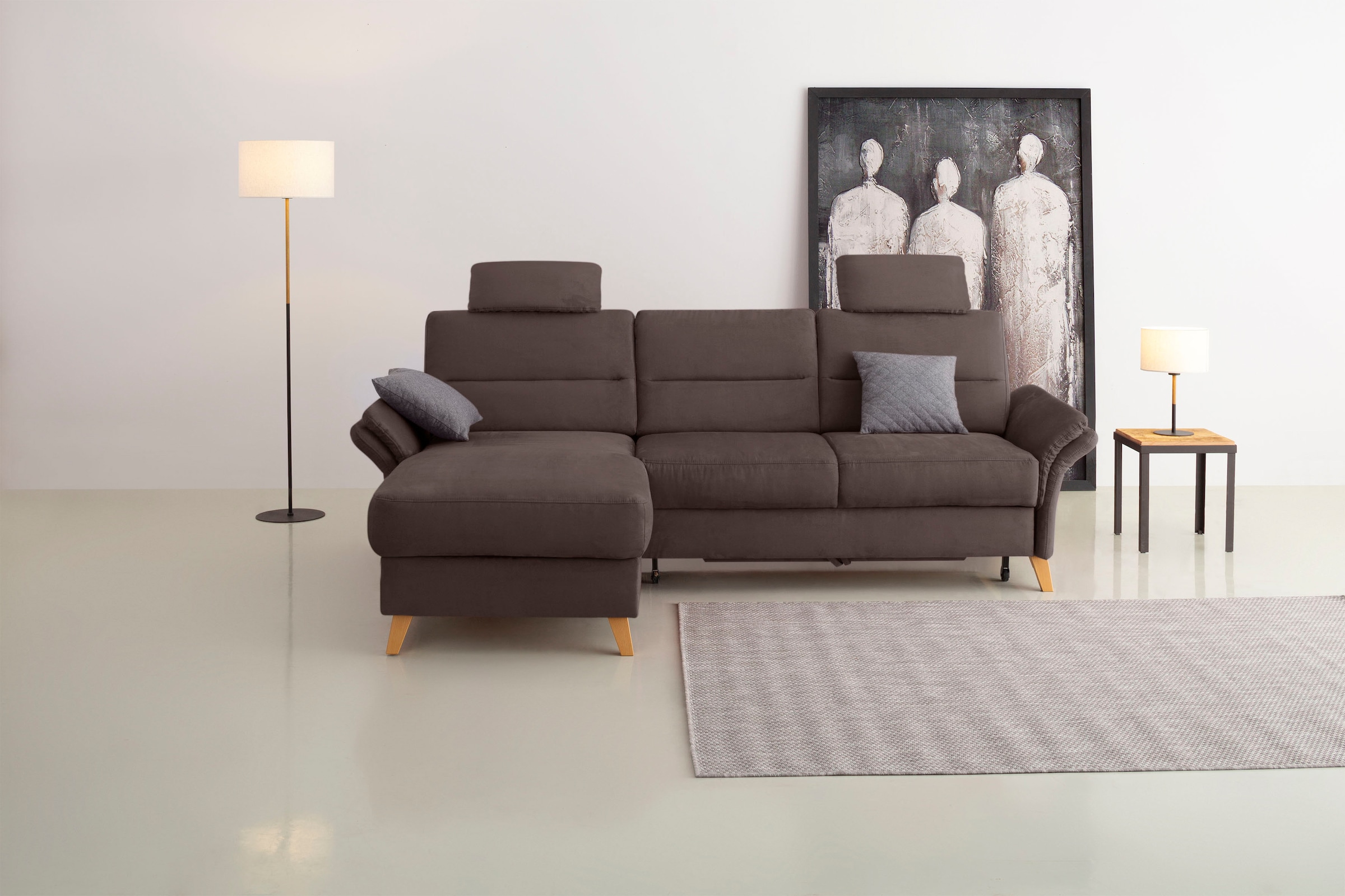 Home affaire Ecksofa »Westerland L-Form«, Federkern-Polsterung, wahlweise m günstig online kaufen