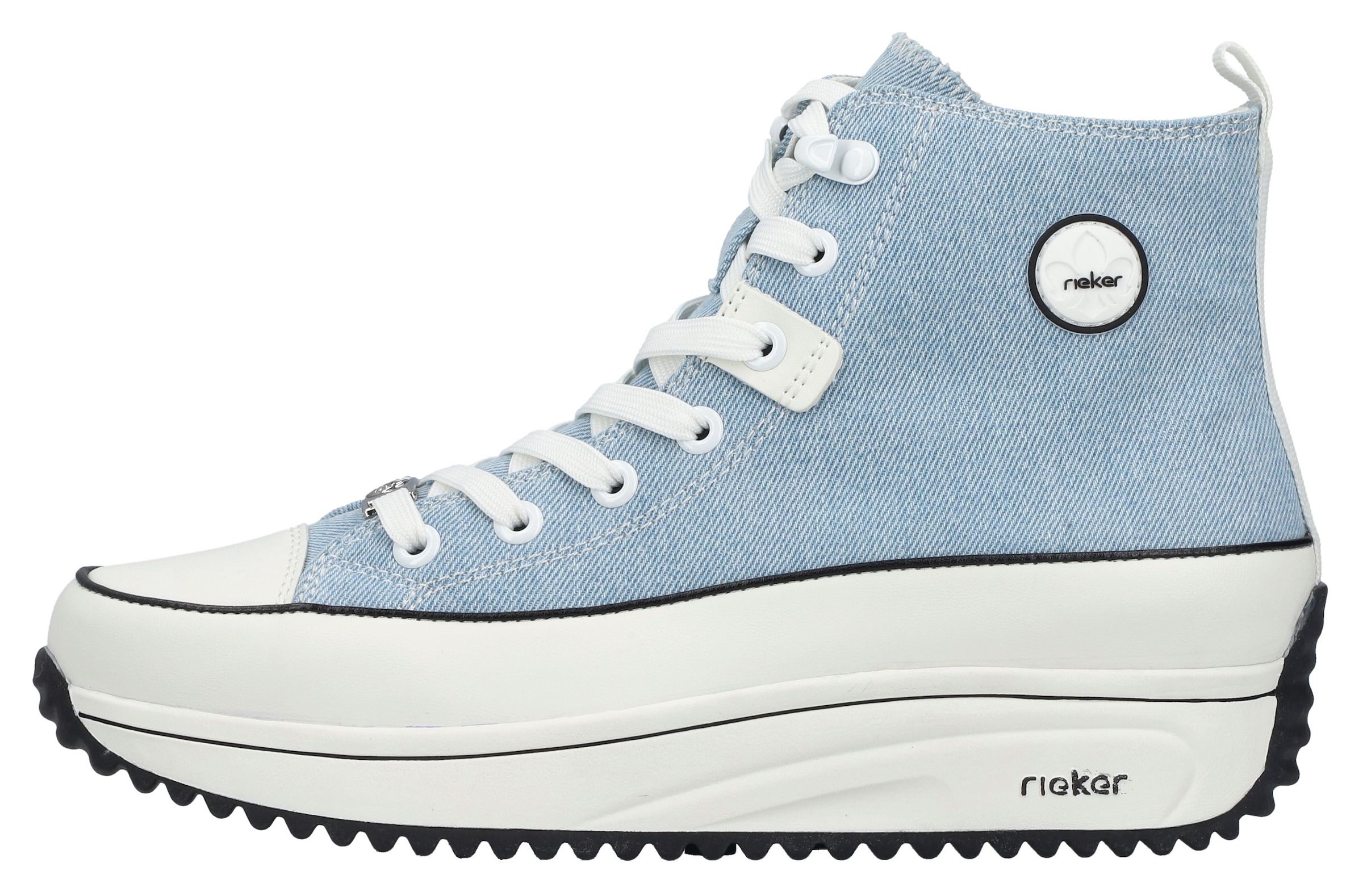 Rieker Sneaker, Plateau, High Top-Sneaker, Schnürschuh in veganer Verarbeitung
