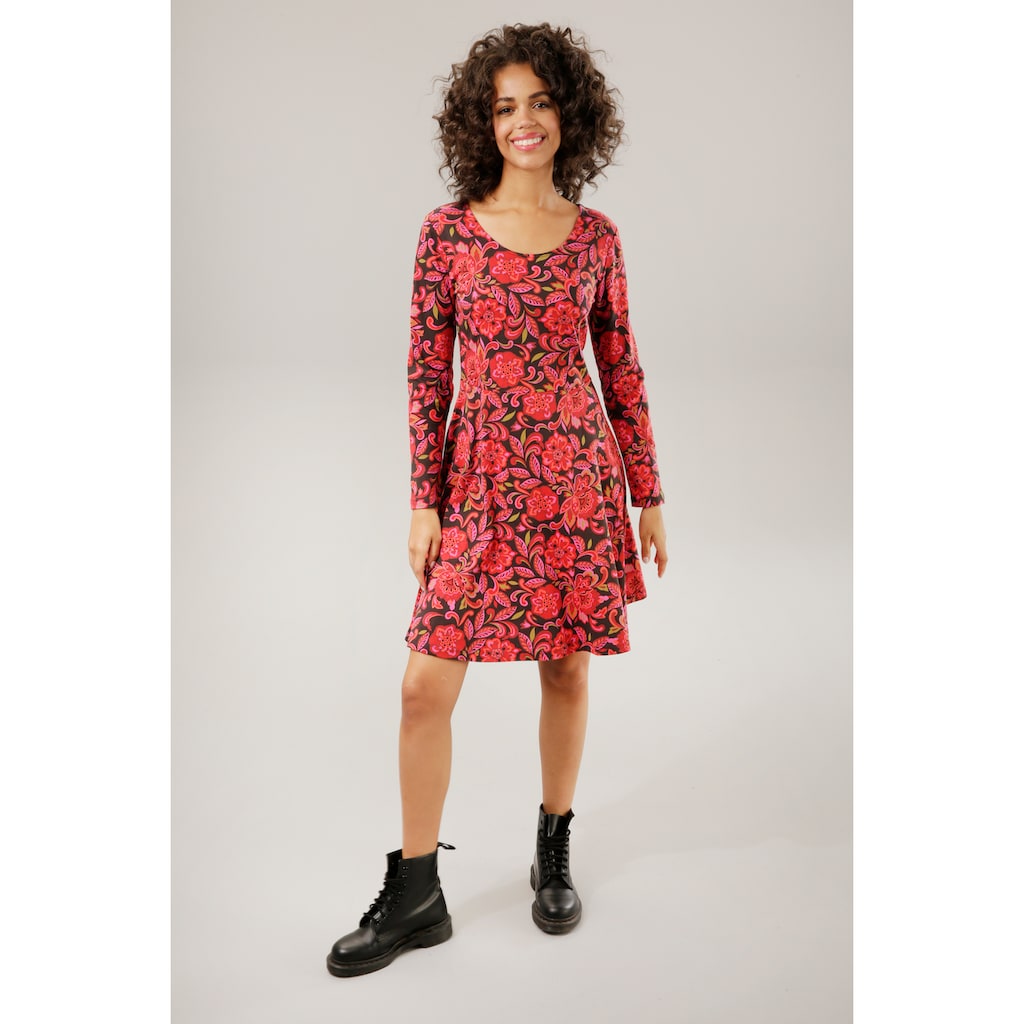 Aniston CASUAL Jerseykleid, mit harmonischem Blumendruck