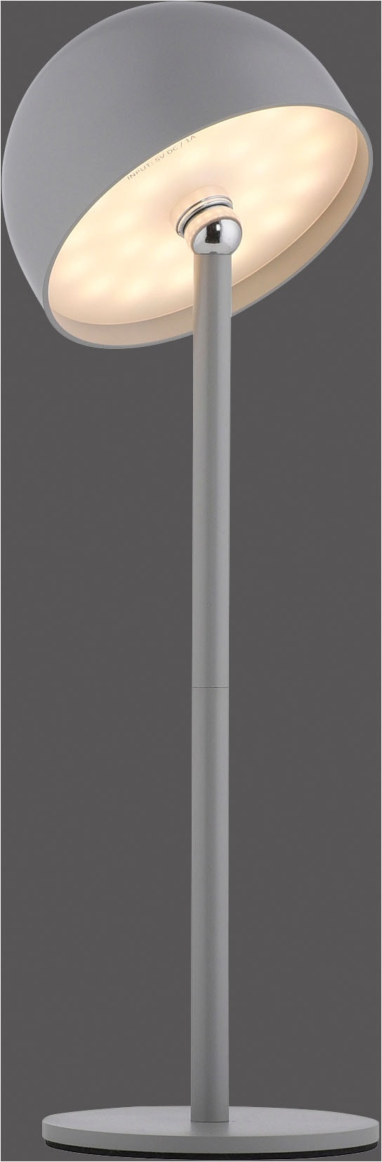 OTTO home Tischleuchte »Akku Tischlampe Gerrin Indoor Outdoor, magnetischer Flaschenaufsatz« LED-Board Warmweiß Pilzlampe Flaschenaufsatz, Regulierung der Lichtstärke, Pilz, Lampe