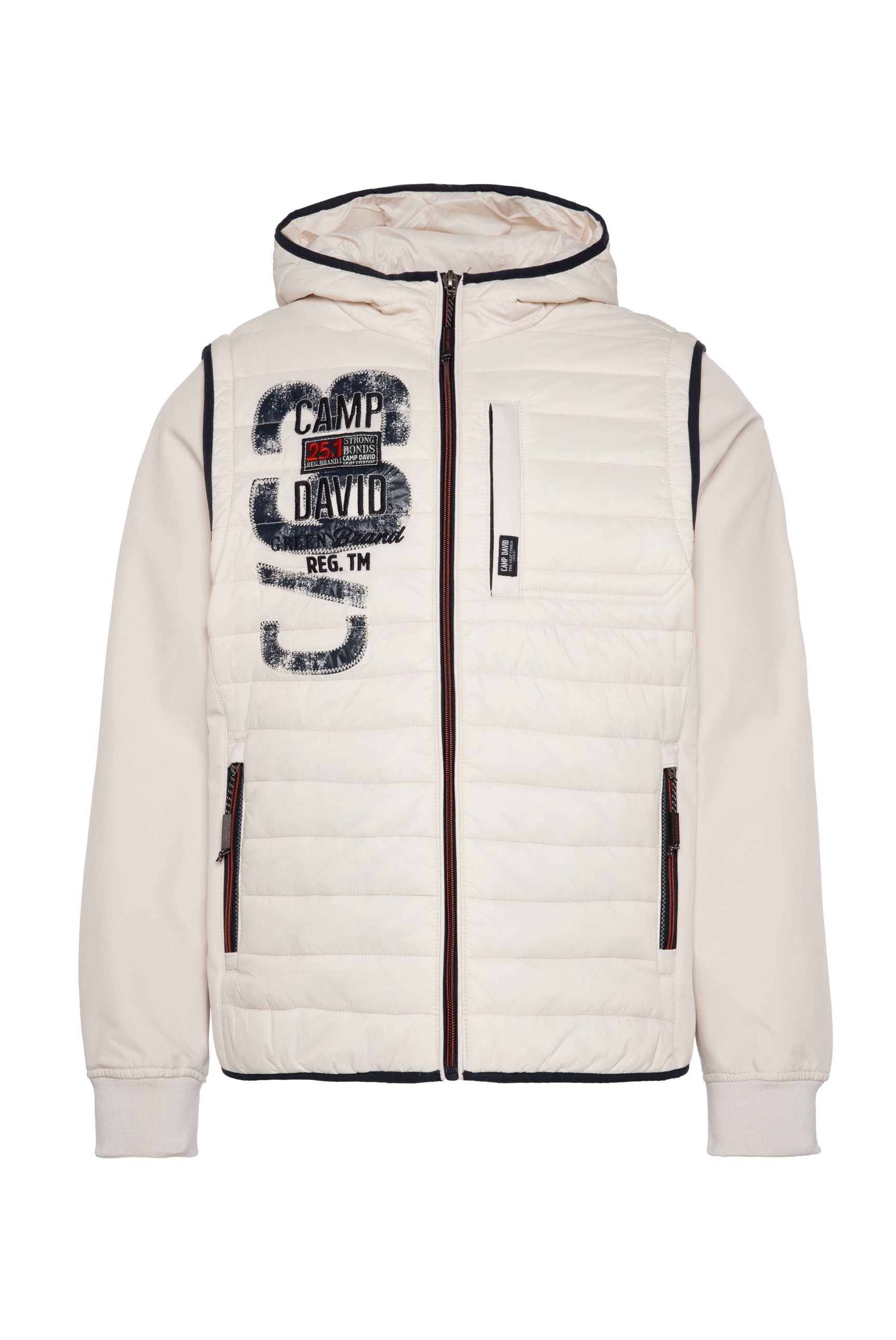 CAMP DAVID Softshelljacke, mit Kapuze, mit Label-Applikationen beidseitig