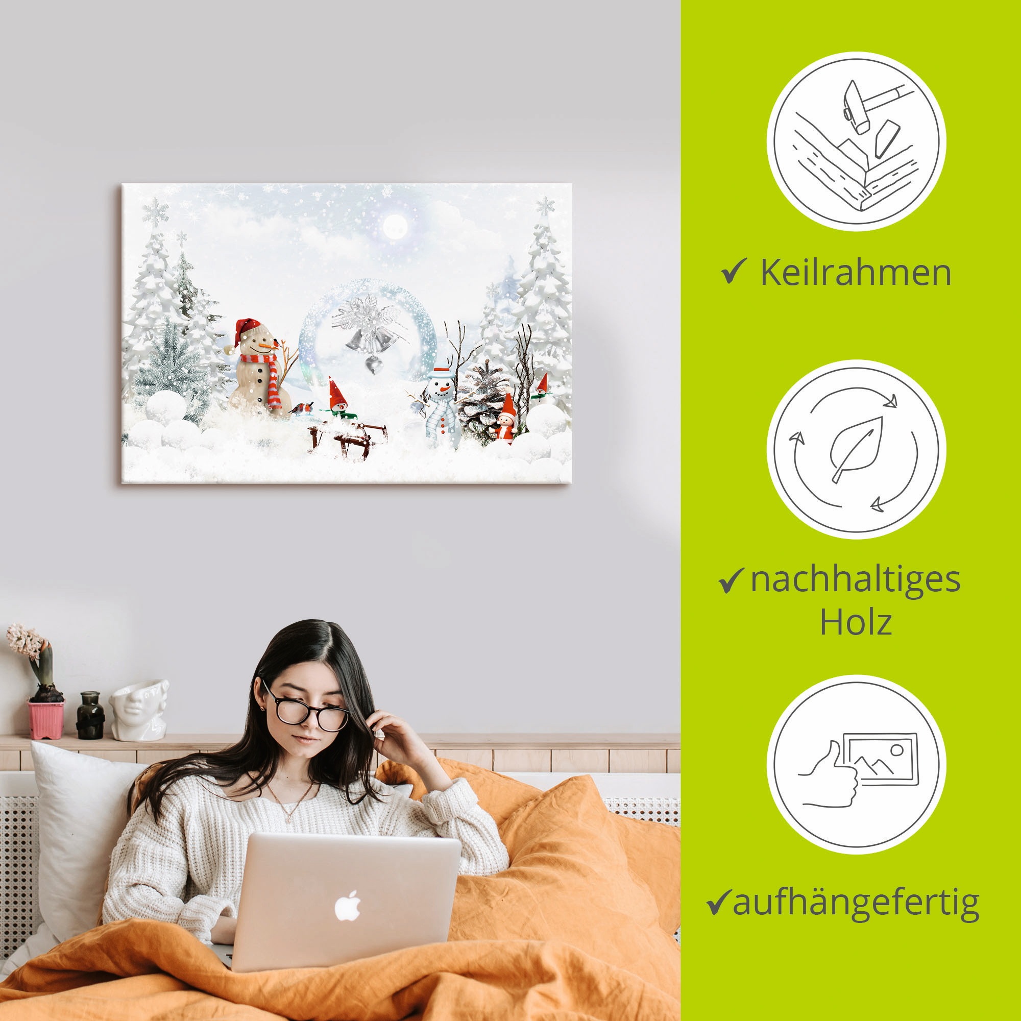 Artland Leinwandbild »Weihnachtsmärchen«, Weihnachten, (1 St.), auf Keilrahmen gespannt
