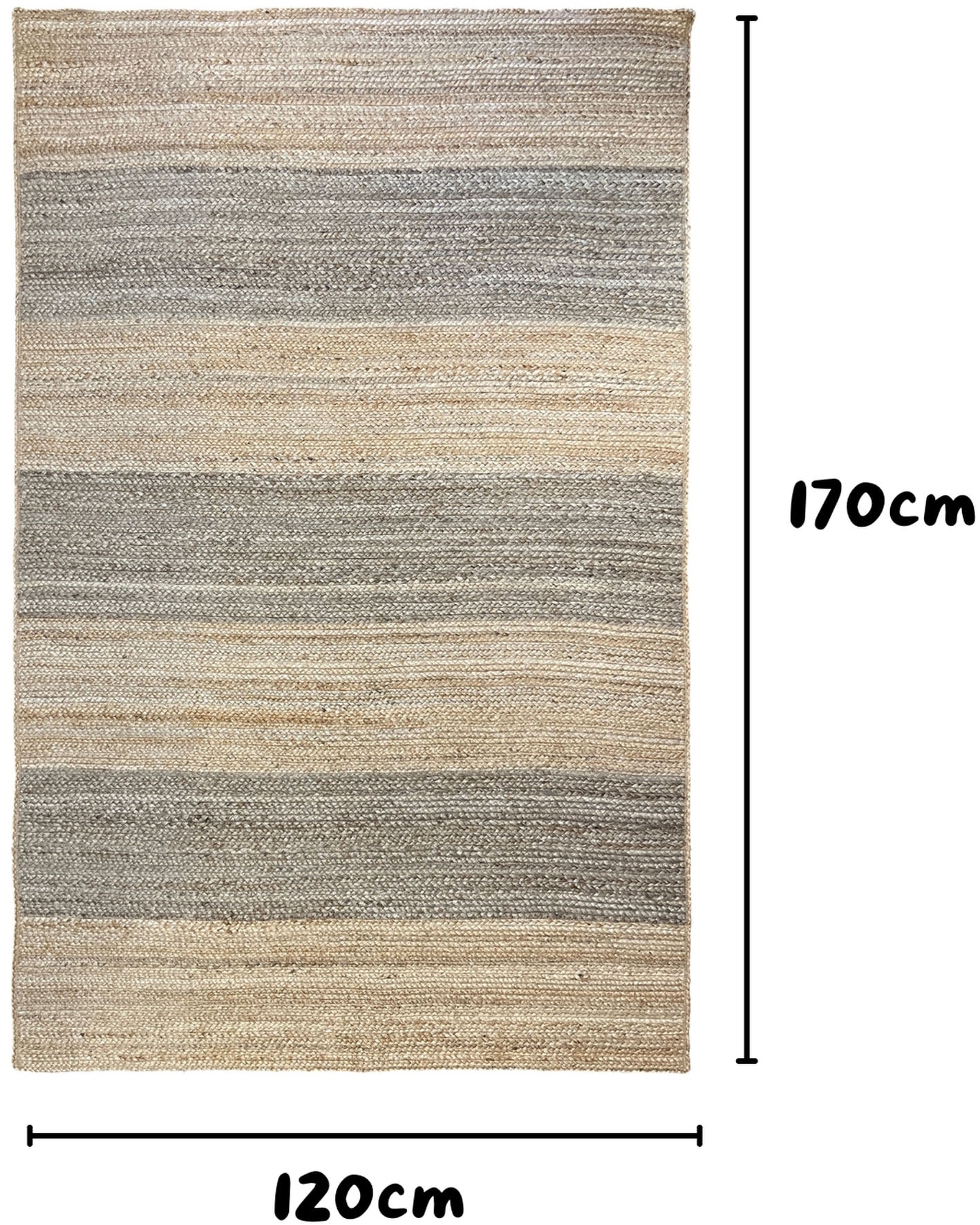 Myflair Möbel & Accessoires Teppich »Natural Bengal«, rechteckig, 10 mm Höhe, Juteteppich, Wendeteppich, handgeflochten, gestreift, auch als Läufer