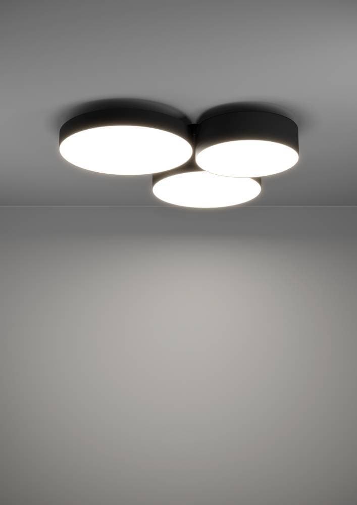 EGLO Deckenleuchte »BARBANO-Z Deckenlampe, schwarz weiß, ZigBee 3.0, Disco-Modus, Timer«, 3 flammig, Leuchtmittel LED-Modul | LED fest integriert, App und Sprachsteuerung Alexa, 60,5 x 56,5 x 9 cm, exkl. Fernbedienung