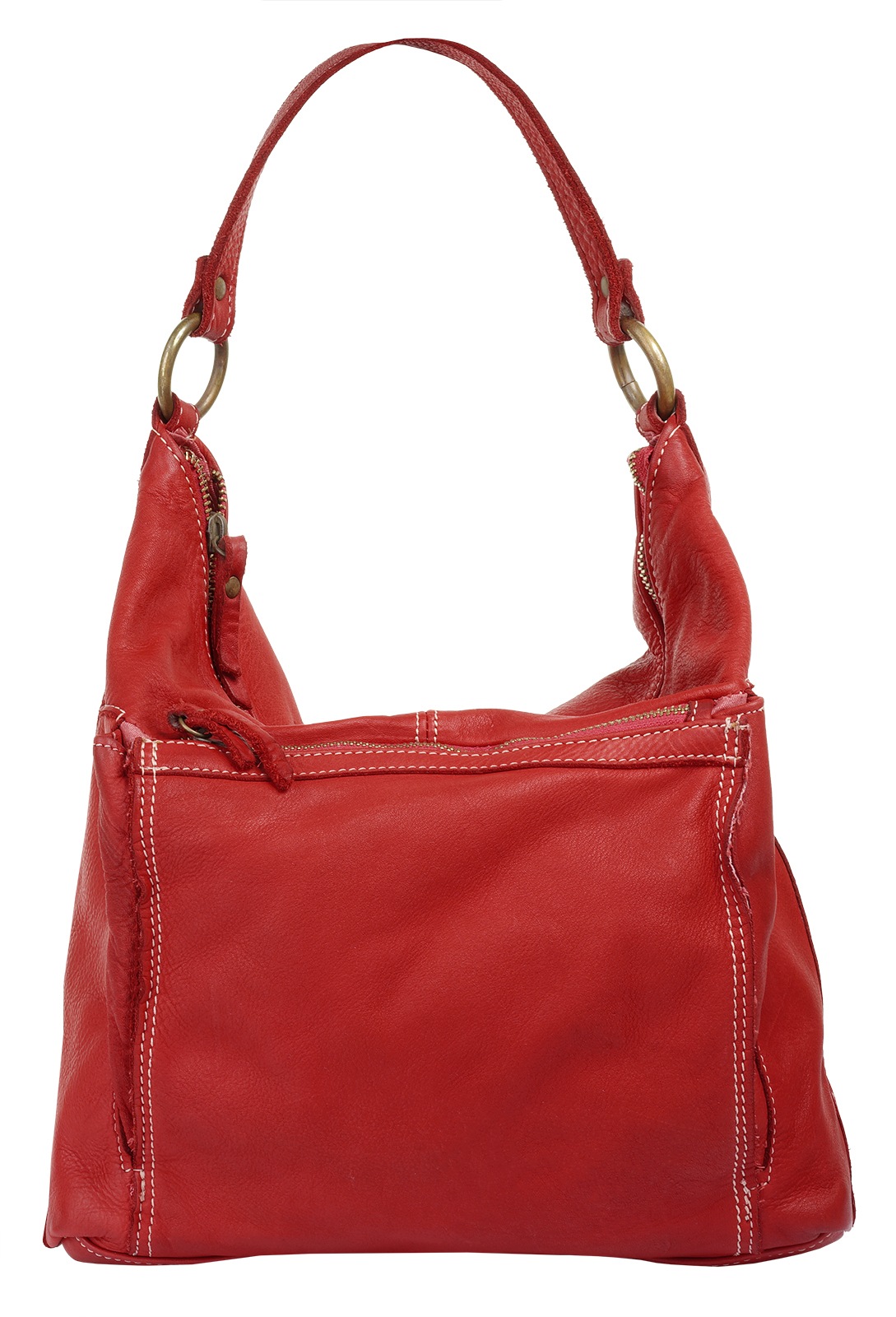 Shopper, echt Leder, Made in Italy, Gr. B/H/T: 32 cm x 30 cm x 8 cm onesize, rot