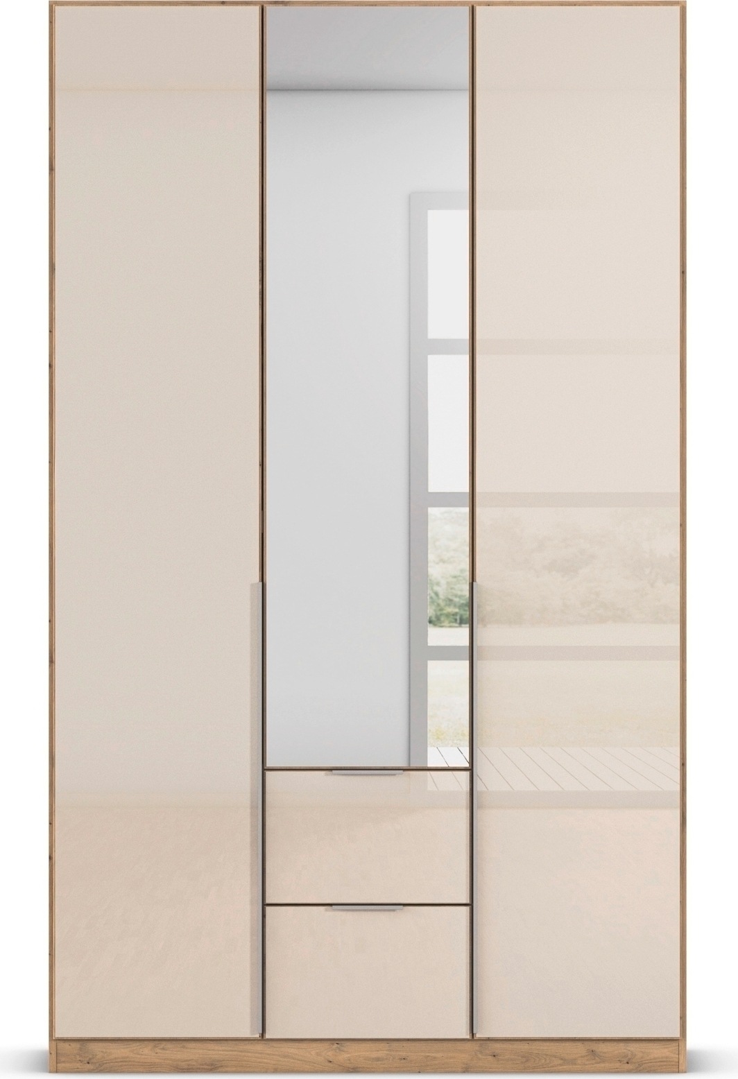 rauch Drehtürenschrank »Kleiderschrank Kleiderschränke Schrank Garderobe AGORDO mit Glasfront«, mit Außenschubkästen, in 6 Breiten und 2 Höhen MADE IN GERMANY