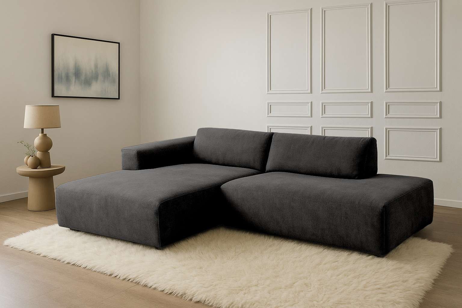 andas Ecksofa »Noord mit Kedernaht, Breite 227 cm, L-Form« Cord, Struktur, günstig online kaufen