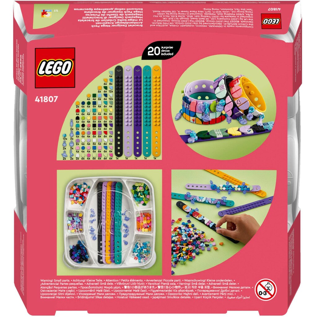 LEGO® Konstruktionsspielsteine »Armbanddesign Kreativset (41807), LEGO® DOTS«, (388 St.)