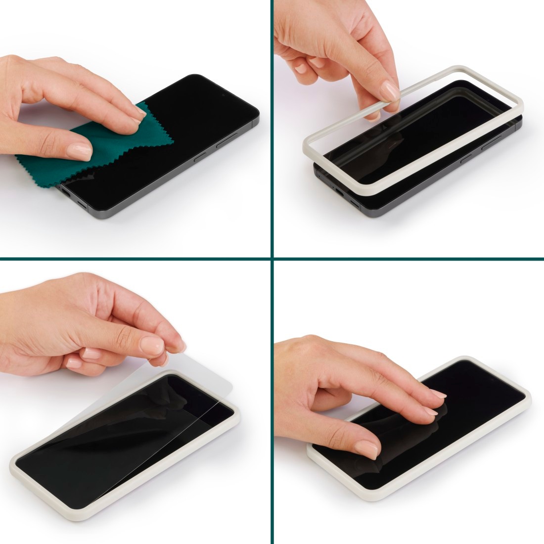 Hama Displayschutzglas »Handy-Schutzglas "Clear Protect" für Samsung Galaxy S25, Montagehilfe«, für Samsung Galaxy S25