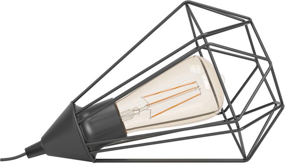 EGLO Tischleuchte »TARBES Tischlampe, Vintage, Retro, Stahl, schwarz E27«, 1 flammig, Leuchtmittel E27 | ohne Leuchtmittel, Nachttischlampe, Esszimmer, Flur, Drahtgeflecht, 1flammig, 9x7x9cm