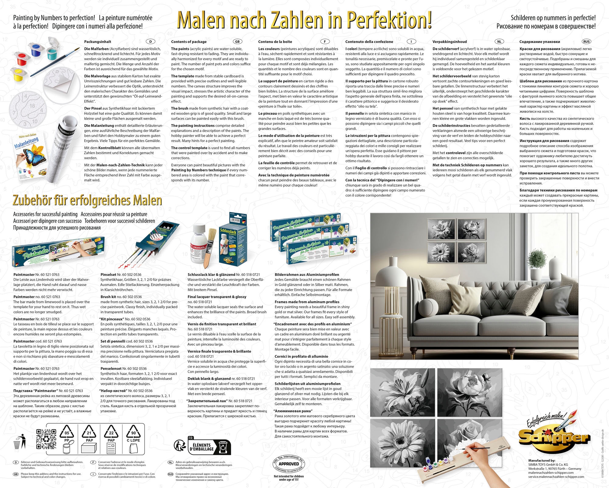 Schipper Malen nach Zahlen »Meisterklasse Quattro, Blumenvielfalt«, Made in Germany