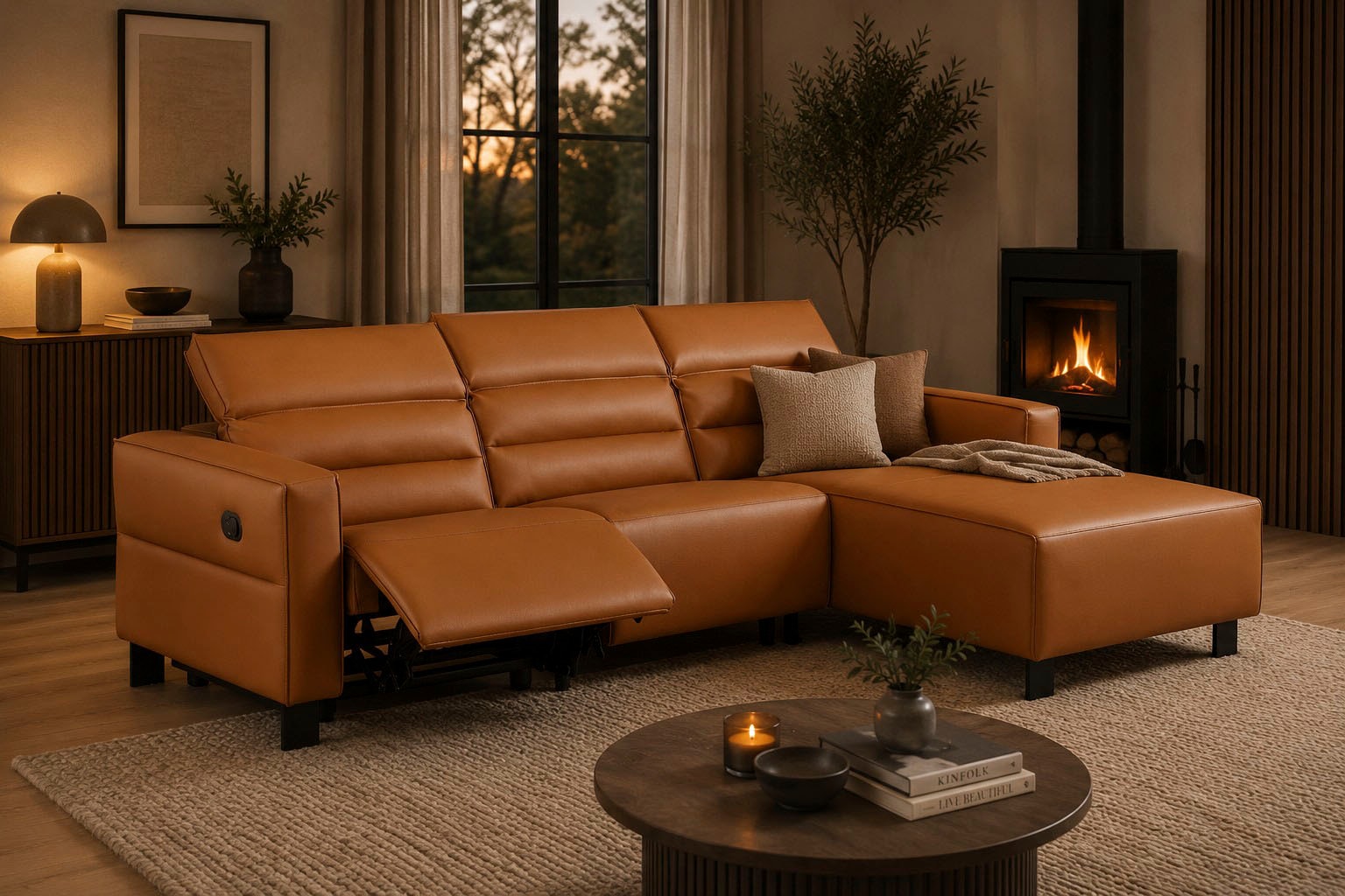 OTTO home Ecksofa »Carpari, L-Form, 263 cm, manuelle o. elektrische Relaxfunktion,« USB A/C und Kopfteilverstellung