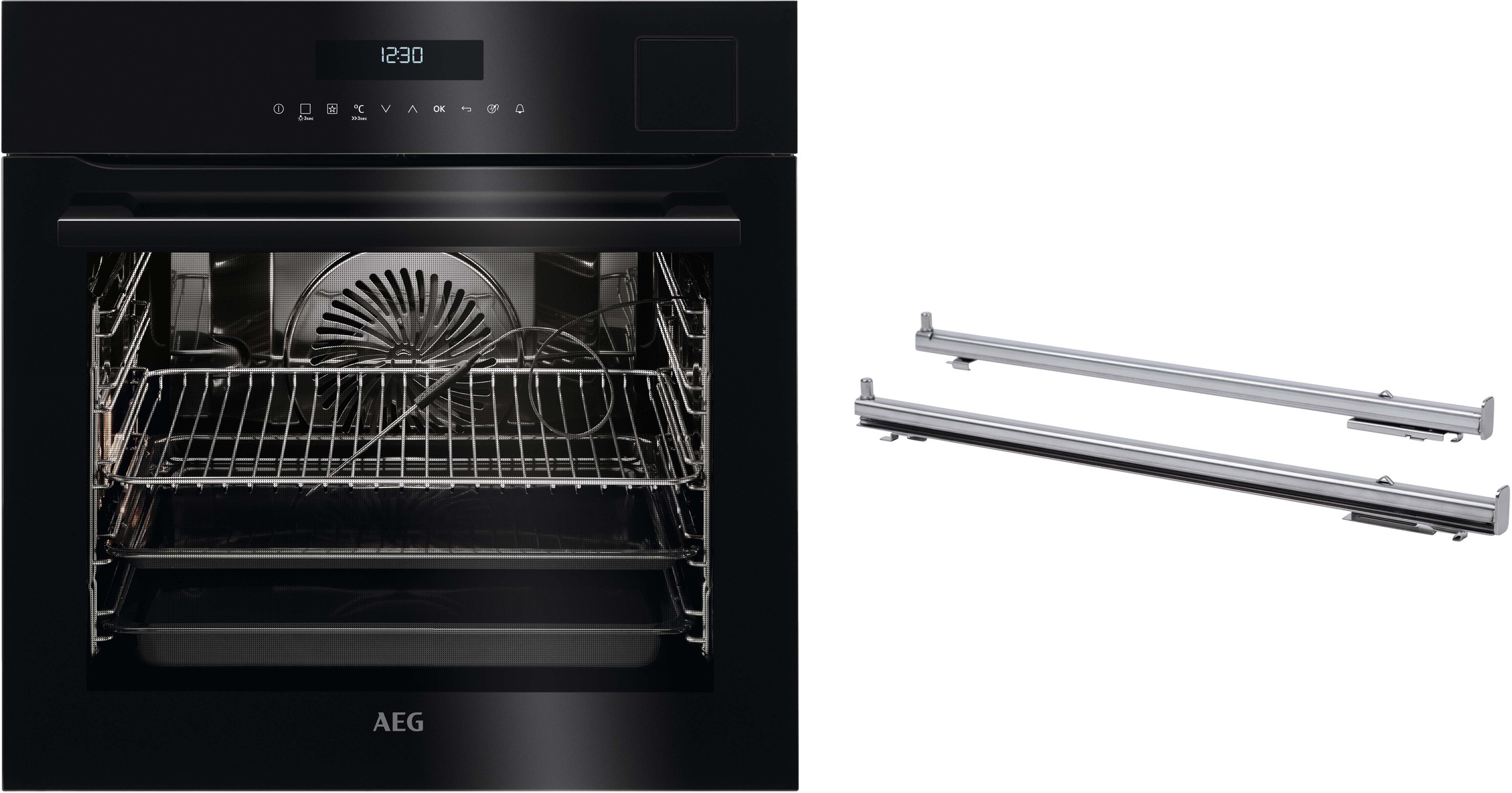 AEG Einbaubackofen Serie 9000 »BSE792220B«, mit Vollauszug, Steam Clean, SteamPro - Dampf- und Sous Vide-Garen, Kerntemperatursensor, Touch