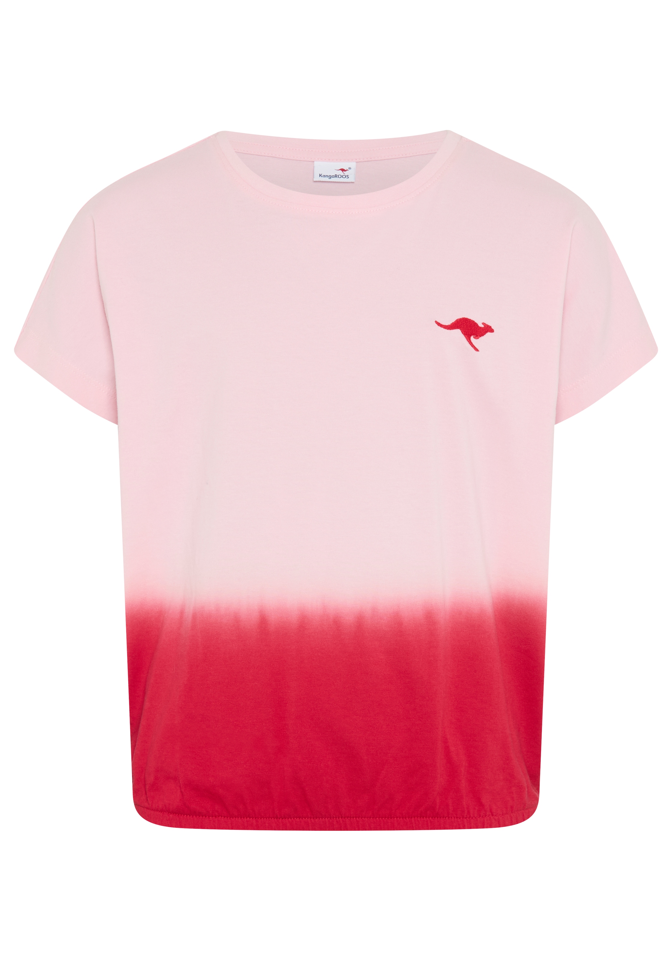 KangaROOS T-Shirt »mit Farbverlauf und Logodruck« Kurzarm,  weite Fledermausärmel,  modisches Batikmuster