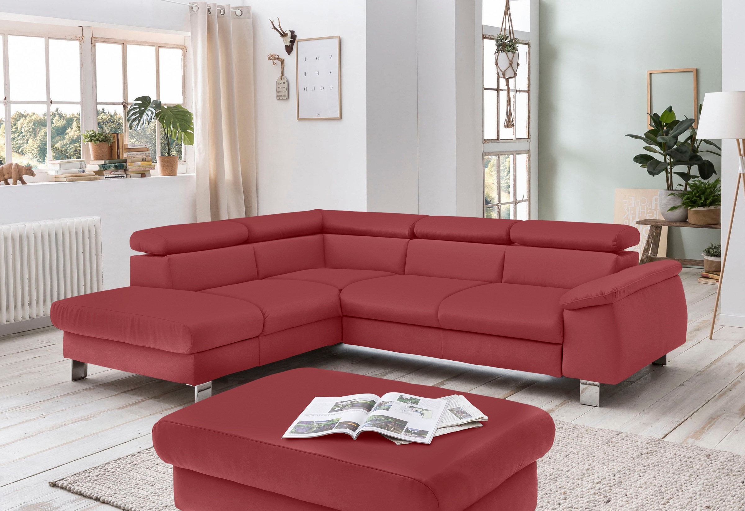 COTTA Ecksofa »Komaris L-Form, B: 249 cm«, mit Kopfteilverstellung, optiona günstig online kaufen