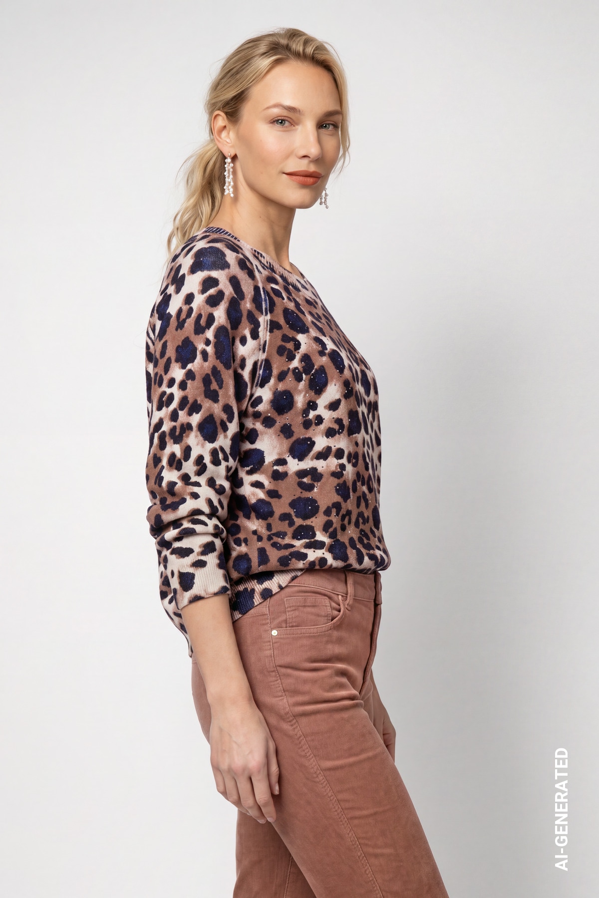 Monari Strickpullover Regular fit mit Leomuster