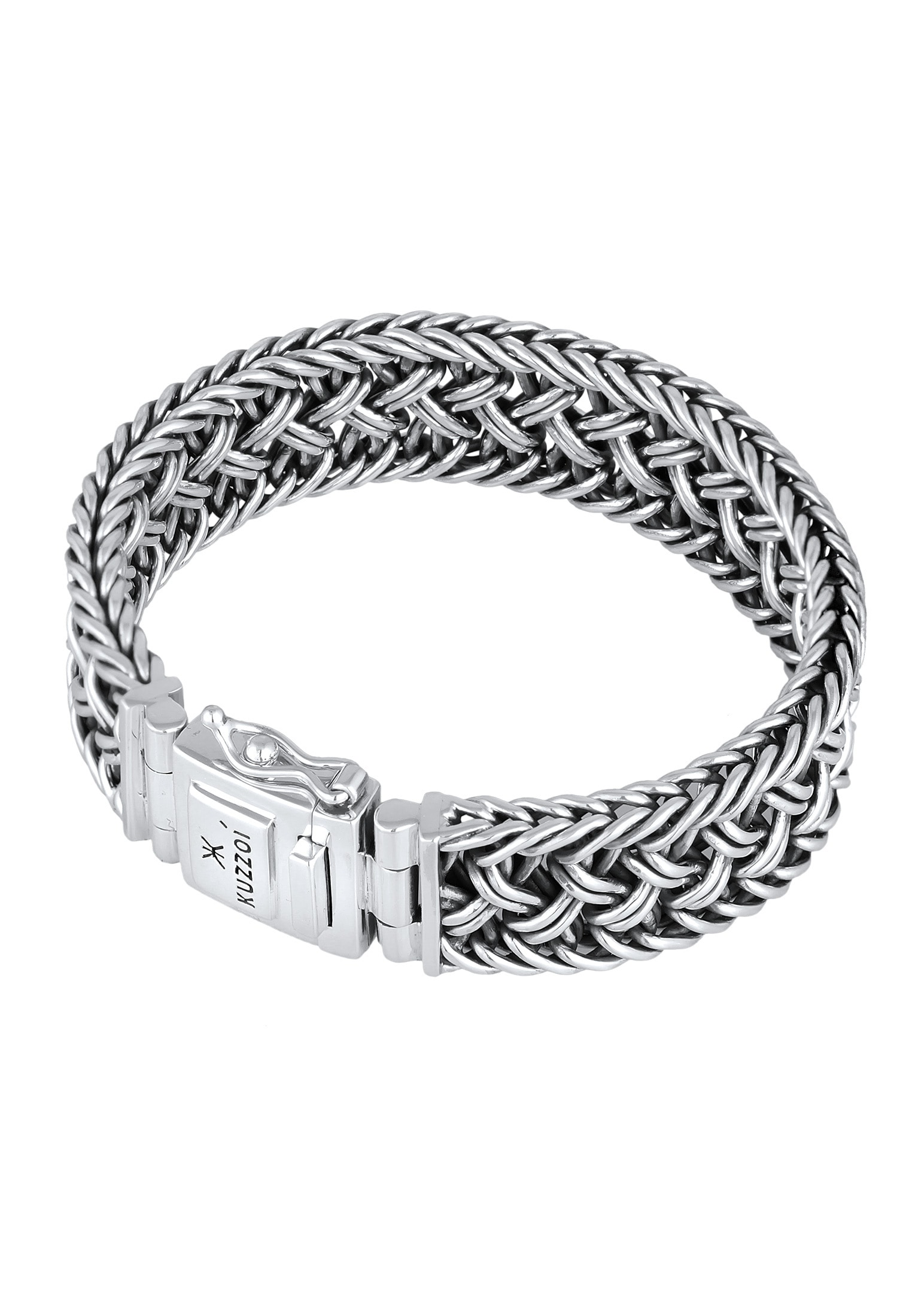 Kuzzoi Armband »Herren Maskulin 925 Sterling Silber Oberfläche oxidiert«