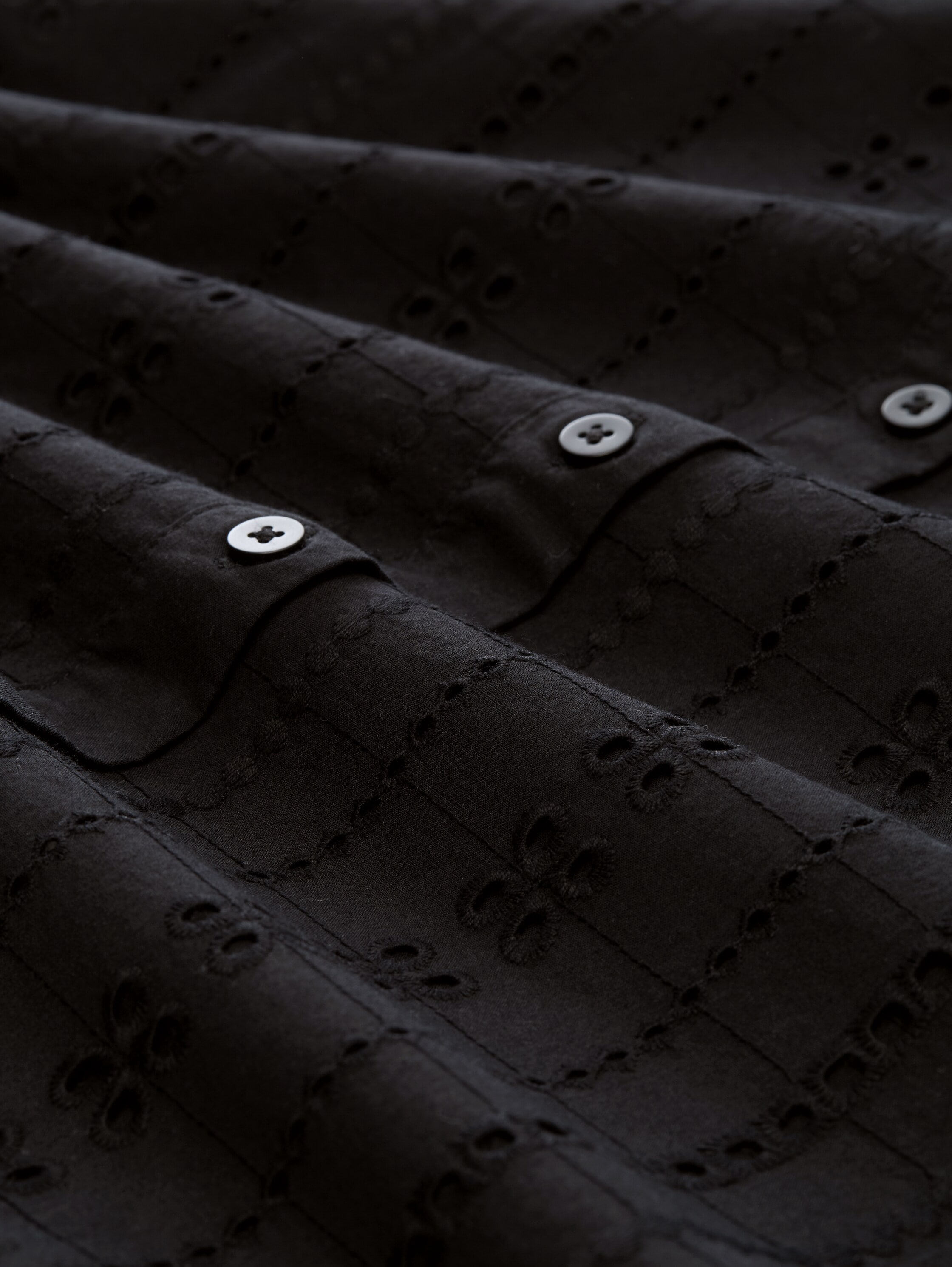 TOM TAILOR Denim Hemdbluse Sommerbluse mit Häkel-Details