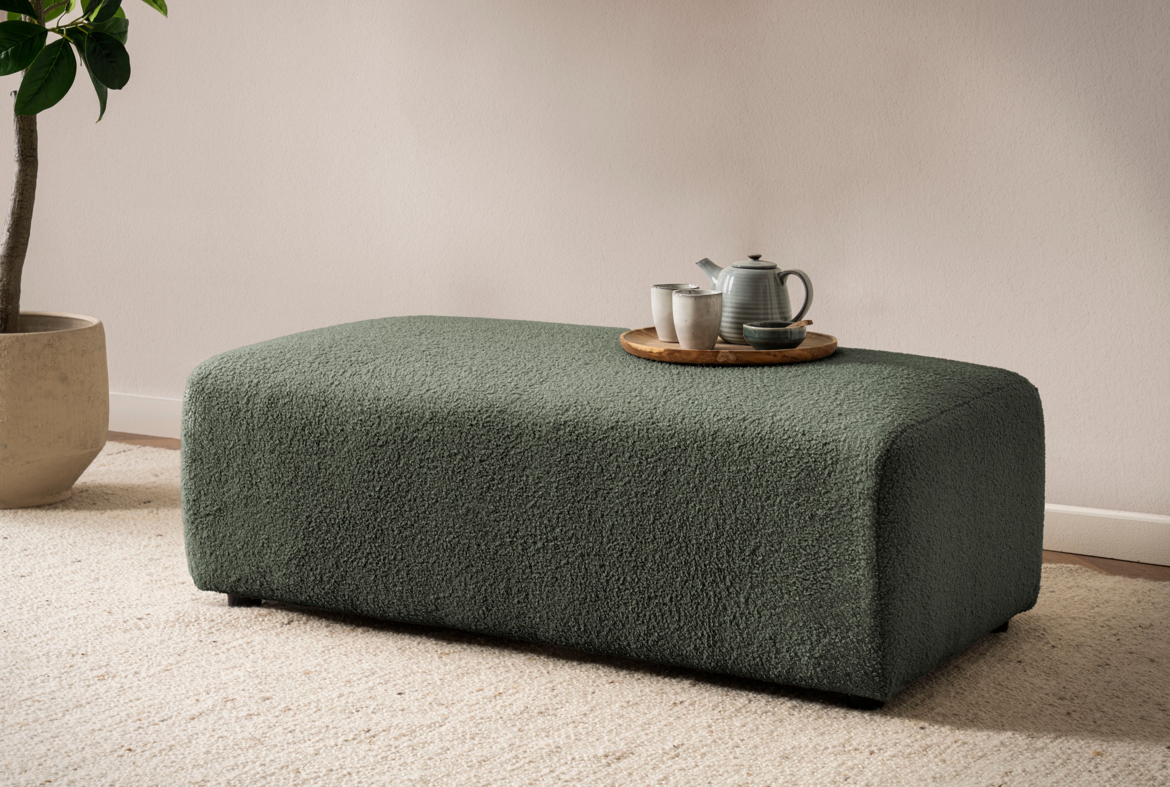 andas Hocker »BAKELS, Polsterhocker in Cord oder Boucle-Stoff«, zur Serie BAKELS, Hocker stellbar zum Schlafsofa (Krokodilverbinder)