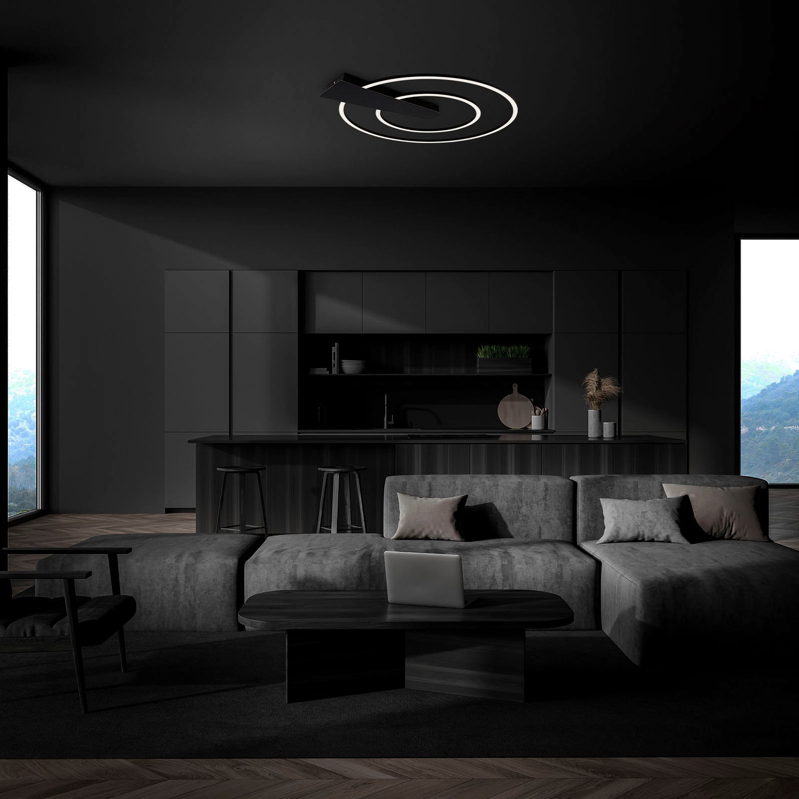 Briloner Leuchten Deckenleuchte »NICO DUO«, Deckenlampe dimmbar 25W 3000lm 3000K Ø 49,5cm