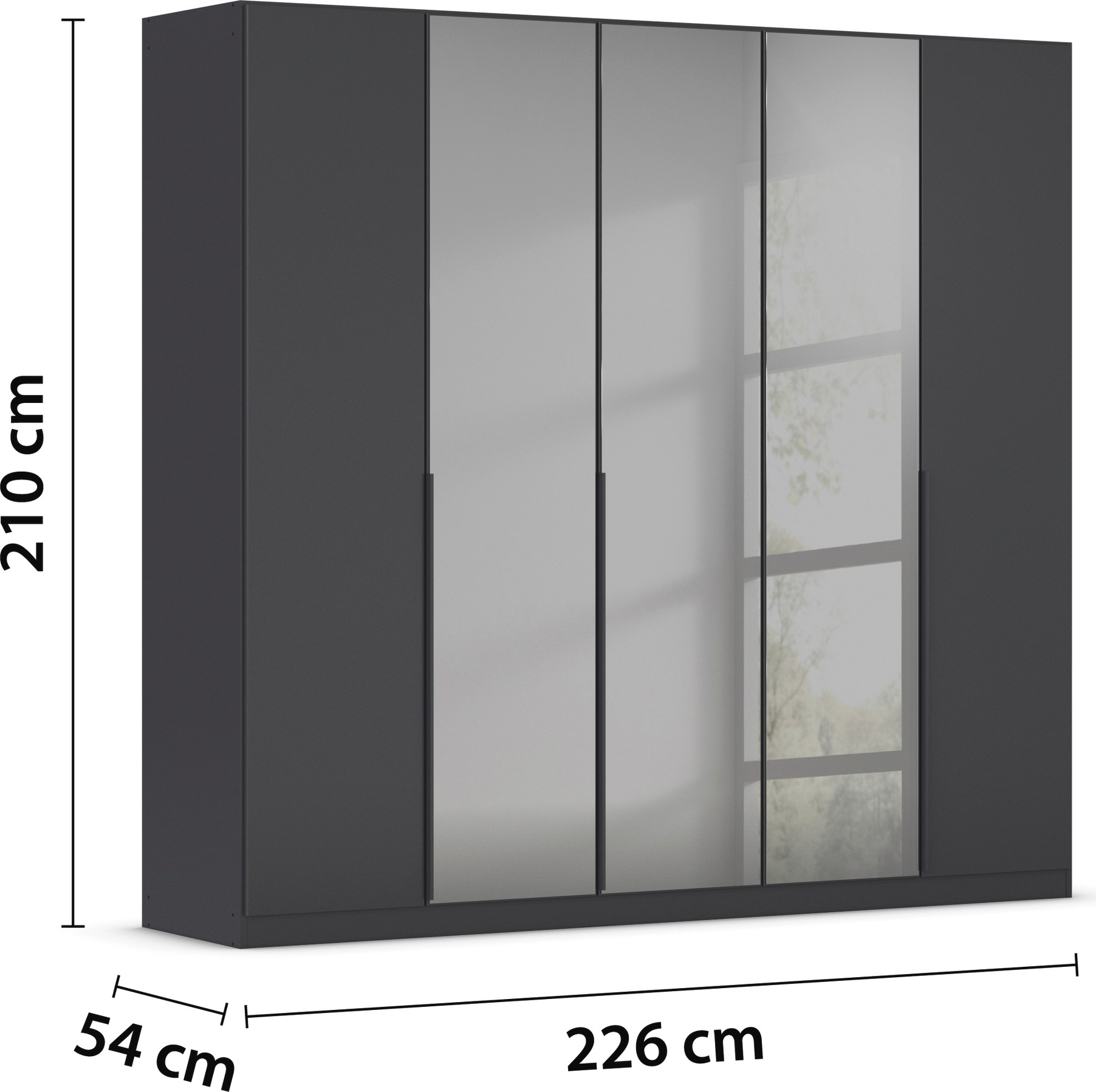 INOSIGN BY RAUCH Drehtürenschrank »Ferris Schrank Breite 2,10m BESTSELLER Schlafzimmerschrank«, Kleiderschrank mit Spiegel in den Ausführungen BASIC/CLASSIC/PREMIUM
