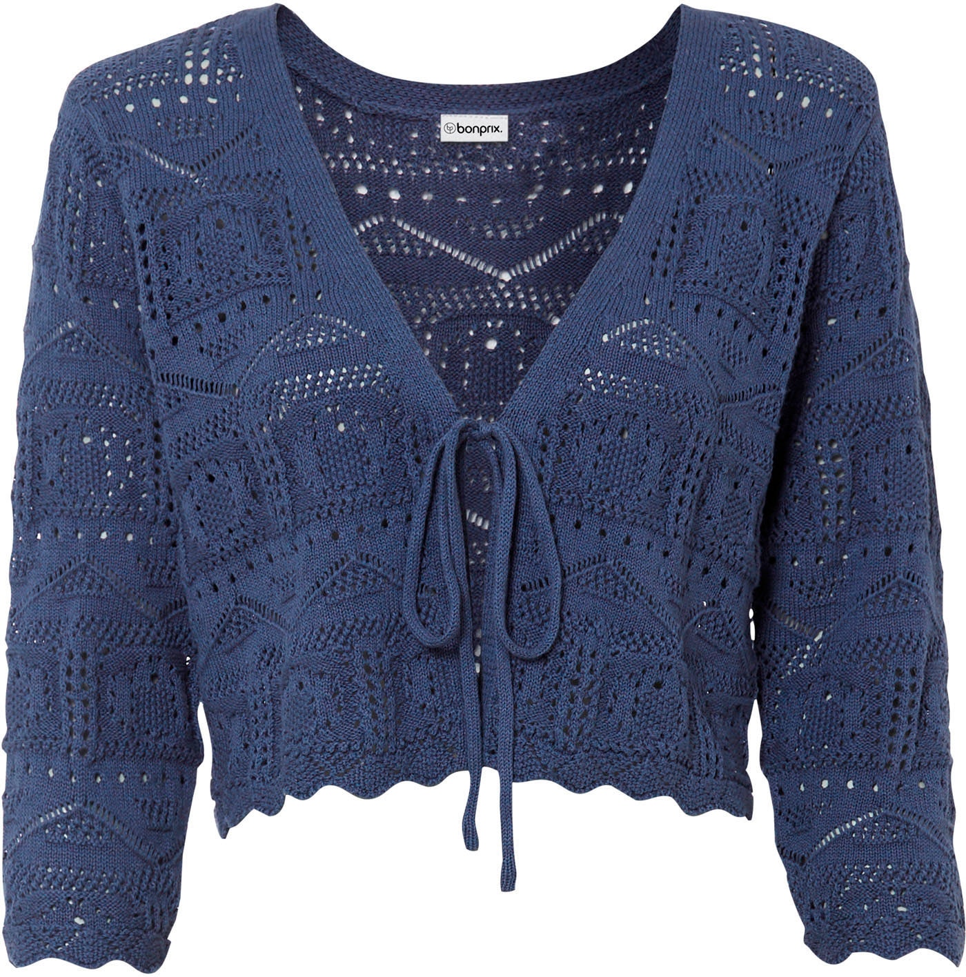 bonprix Ajourstrickjacke »Ajour-Bolero« bequeme Passform, 3/4-Ärmel, Ajour-Bolero