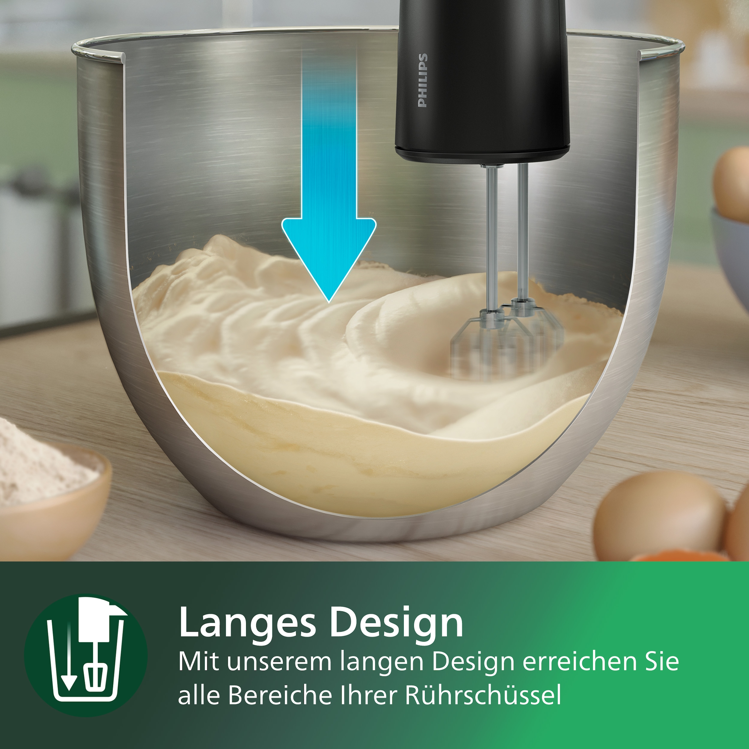 Philips Handmixer »HR3781/10 5000 Series«, 500 W, mit Anti-Spritz-Design und Becher zur intelligenten Aufbewahrung