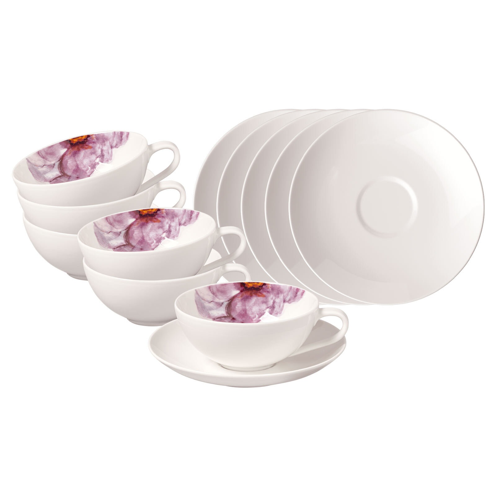 Villeroy & Boch Tasse »Teetassen mit Untertassen Rose Garden 110 ml 6er Set günstig online kaufen