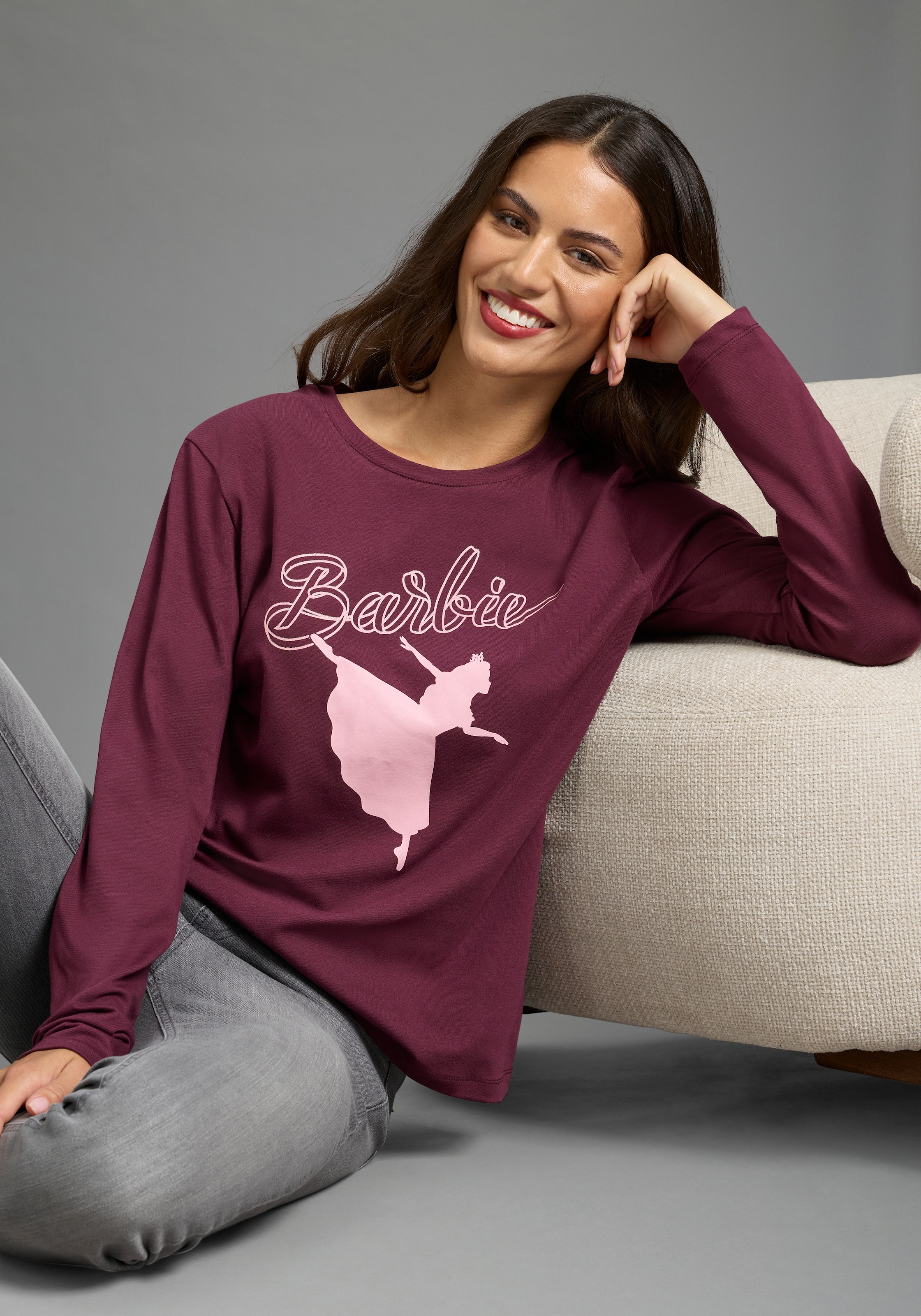 Laura Scott Langarmshirt »BARBIE Glitzerdruck Shirt, Mama&Me Style, Mattel« BARBIE Nussknacker Style, Mini-Me
