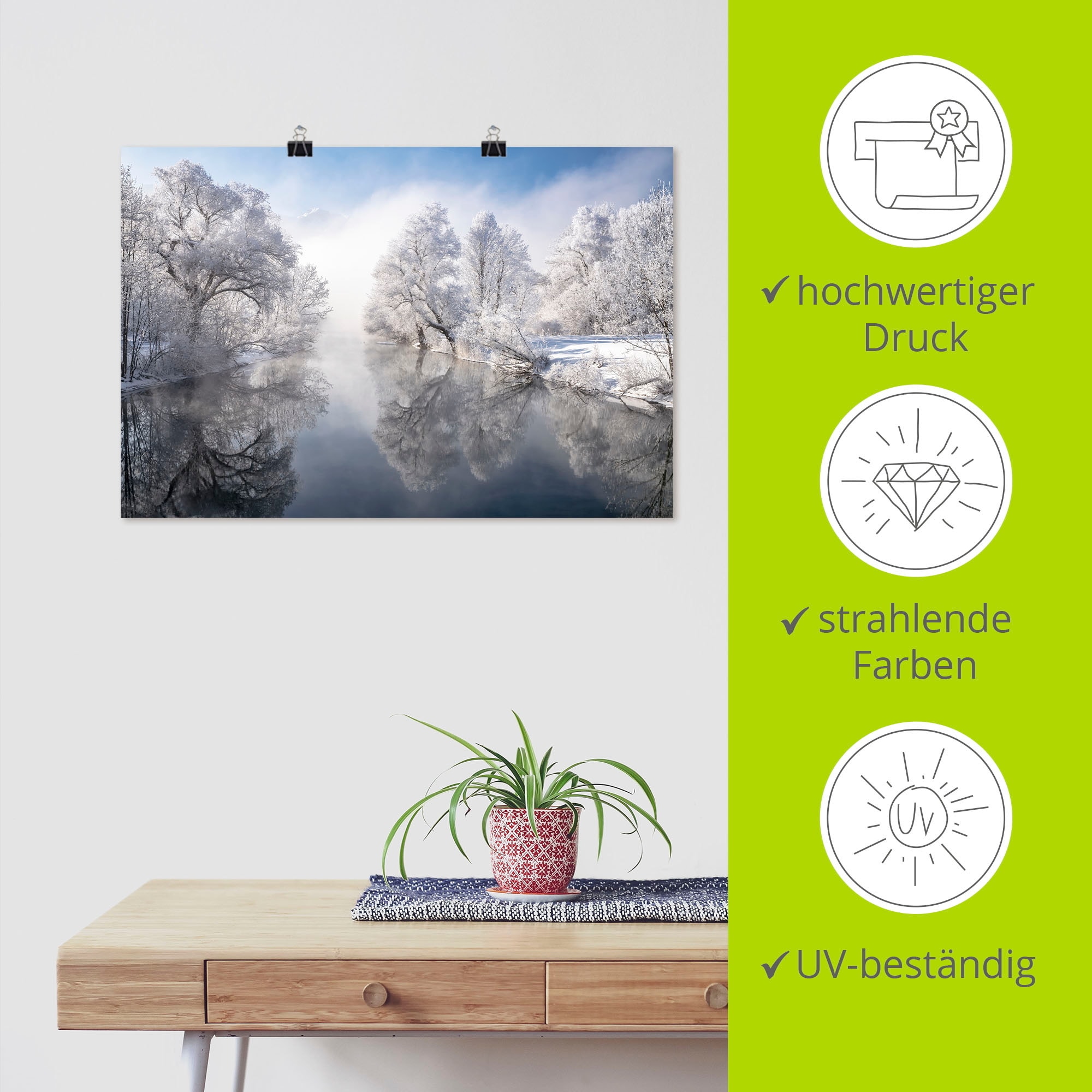 Artland Wandbild »Winter in Oberbayern«, Seebilder, (1 St.), als Leinwandbild, Poster, Wandaufkleber in verschied. Größen