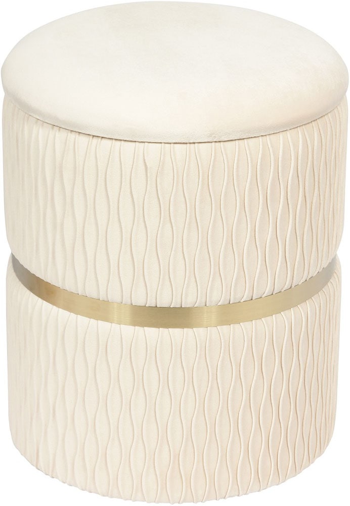 Kayoom Polsterhocker »Hocker Zora 425 2er-Set, Praktischer und versteckter Stauraum«, (Set, 2 St.), 2er-Set mit Stauraum, ineinander stapelbar, goldener Ring