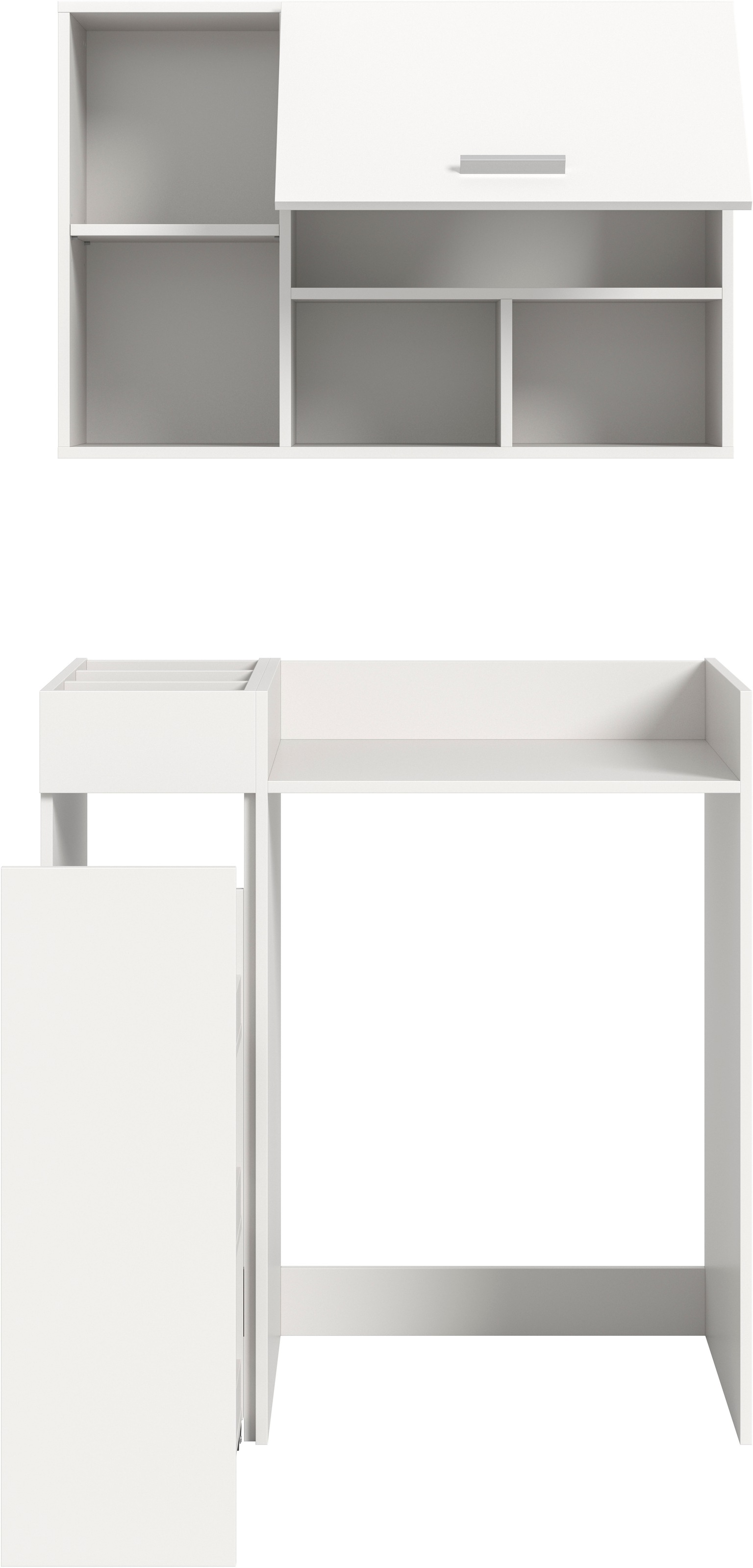welltime Badmöbel-Set »FALAS, TOPSELLER!, 3-teilig, Hauswirtschaftsraum Set, Breite 95 cm«, (Set, 3 St., bestehend aus: Waschmaschinenumbauschrank, Standregal & Hängeschrank), Kombination, Waschmaschinenumbau, Waschmaschinenschrank, Wäschekammer