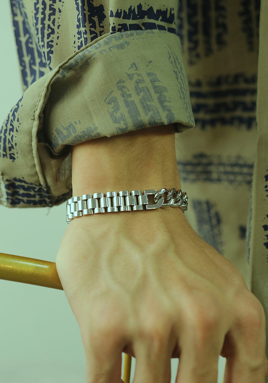 Firetti Edelstahlarmband »Schmuck Geschenk Armband Panzerkette kombiniert, verstellbar«