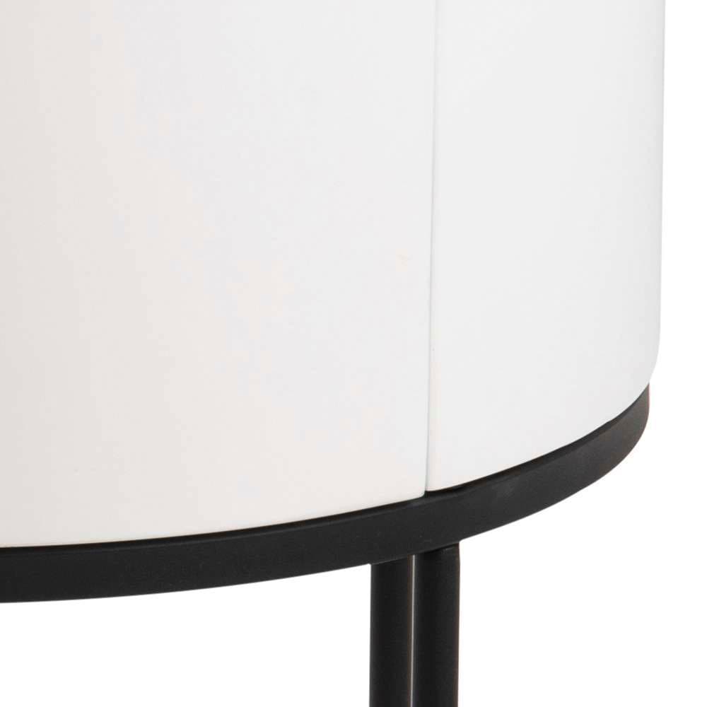 ACTONA GROUP Nachttisch »Polo«, (1 St.), Nachttisch in Weiss oder Schwarz, rund, Ø 40 cm, mit 1 Schublade