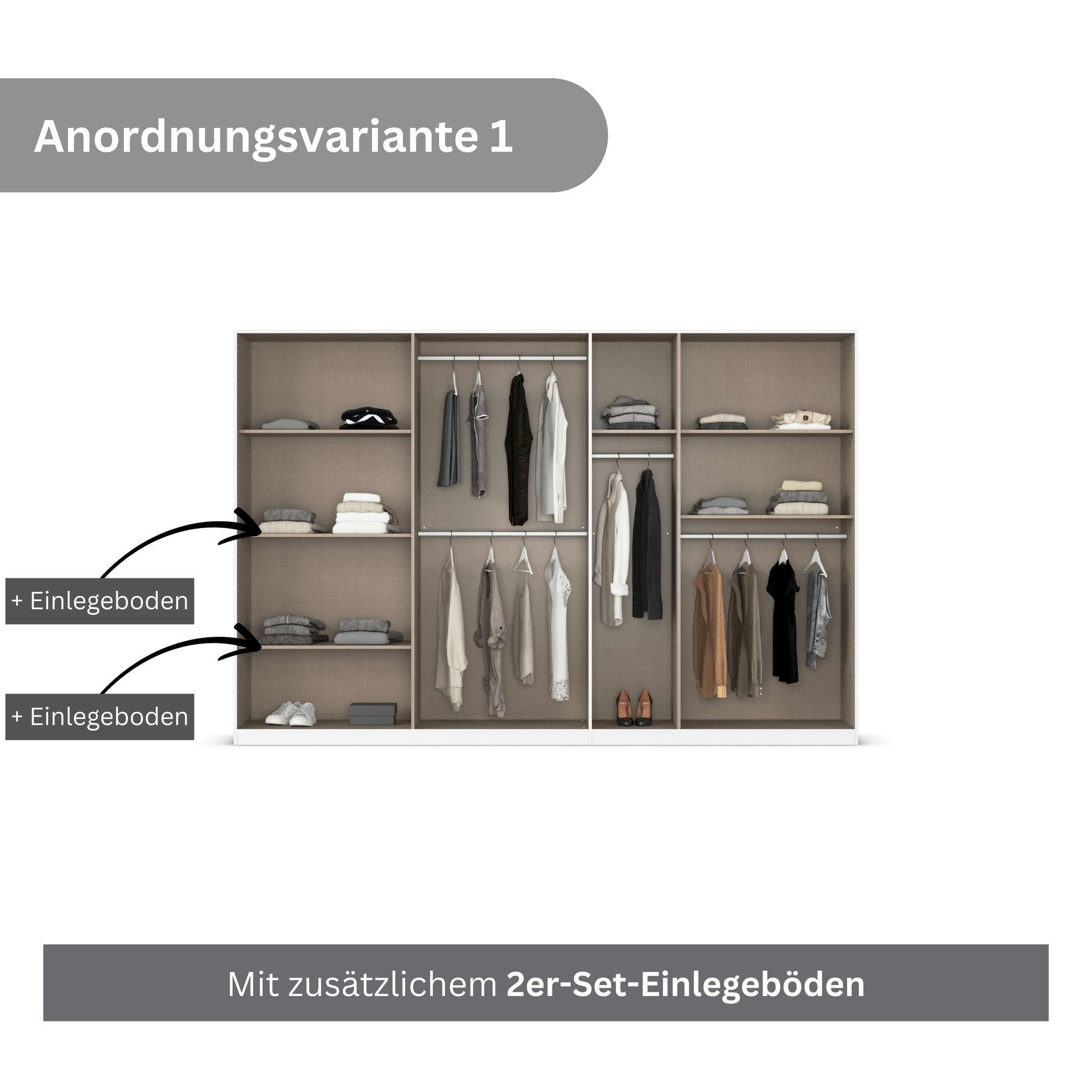 rauch Drehtürenschrank »Kleiderschrank Kleiderschränke Schrank Garderobe AGORDO mit Glasfront«, (in zwei Griff-Farben), durchdachte Innenausstattung, in 6 Breiten und 2 Höhen MADE IN GERMANY