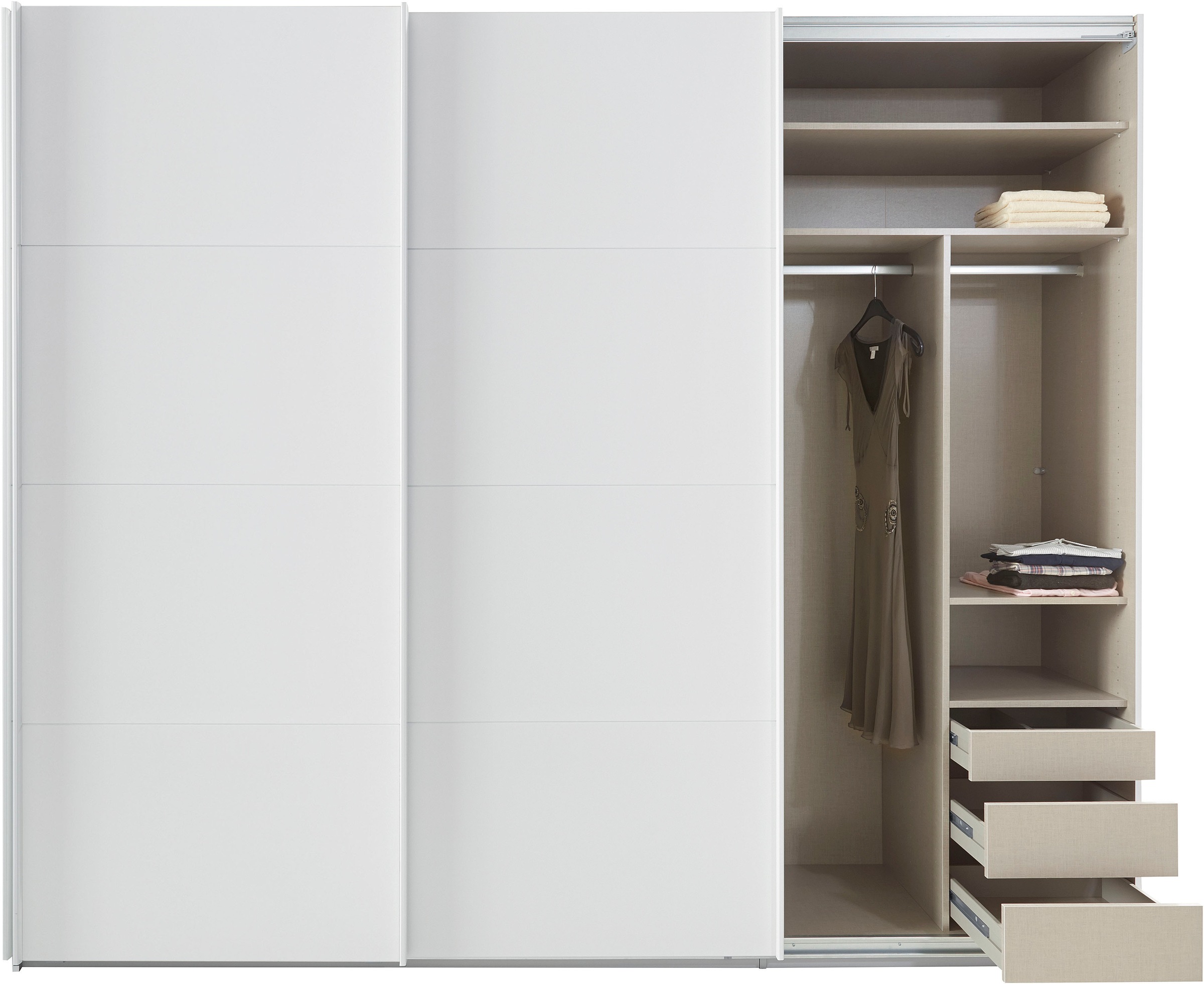 rauch Schwebetürenschrank »Kleiderschrank Schrank Garderobe TOPSELLER OTELI inkl. Inneneinteilung«, mit 3 Innenschubladen sowie zusätzlichen Einlegeböden MADE IN GERMANY