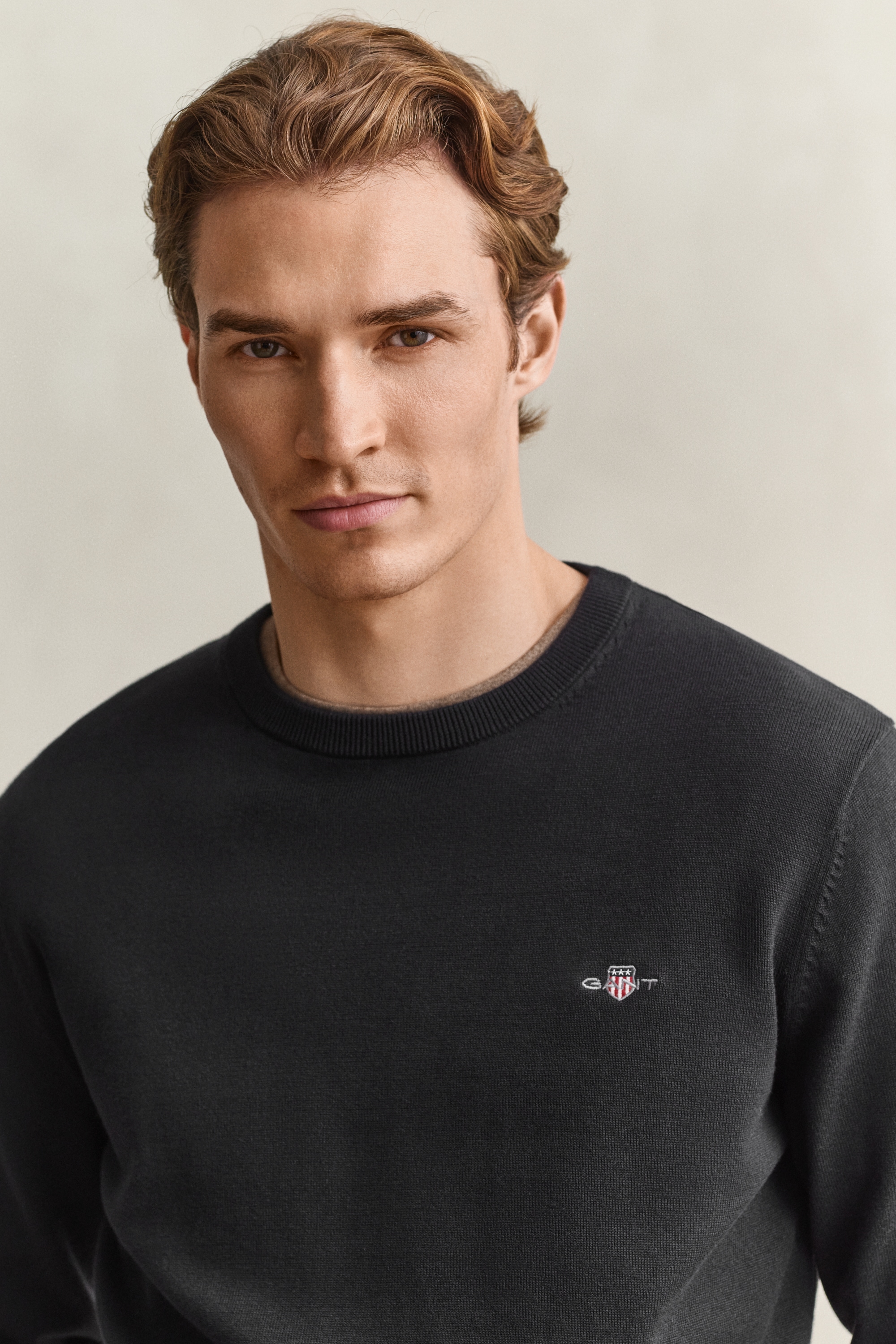 Gant Rundhalspullover »CLASSIC COTTON« Regular fit mit Rundhalsausschnitt