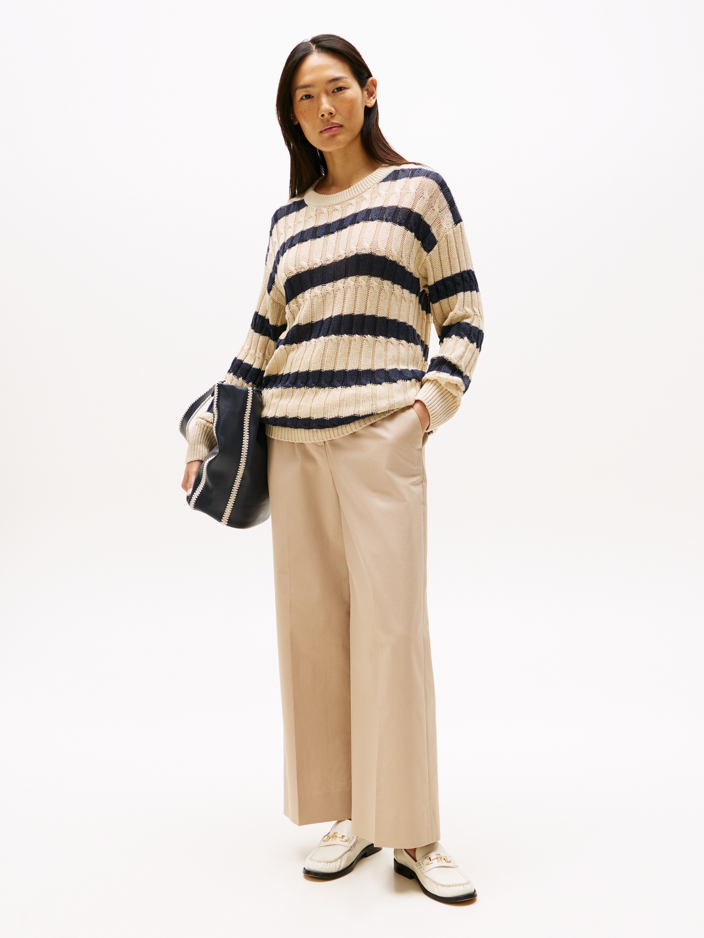 Tommy Hilfiger Chinohose »COTTON WIDE LEG ANKLE CHINO PANT«