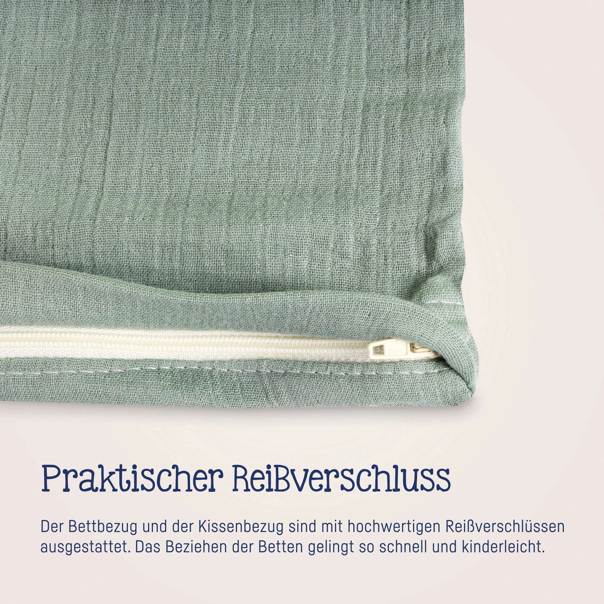 Julius Zöllner Kinderbettwäsche »Baby- und Kinderbettwäsche aus 100% Musselin«, erhältlich in den Größen 80x80+35x40cm und 100x135+40x60cm