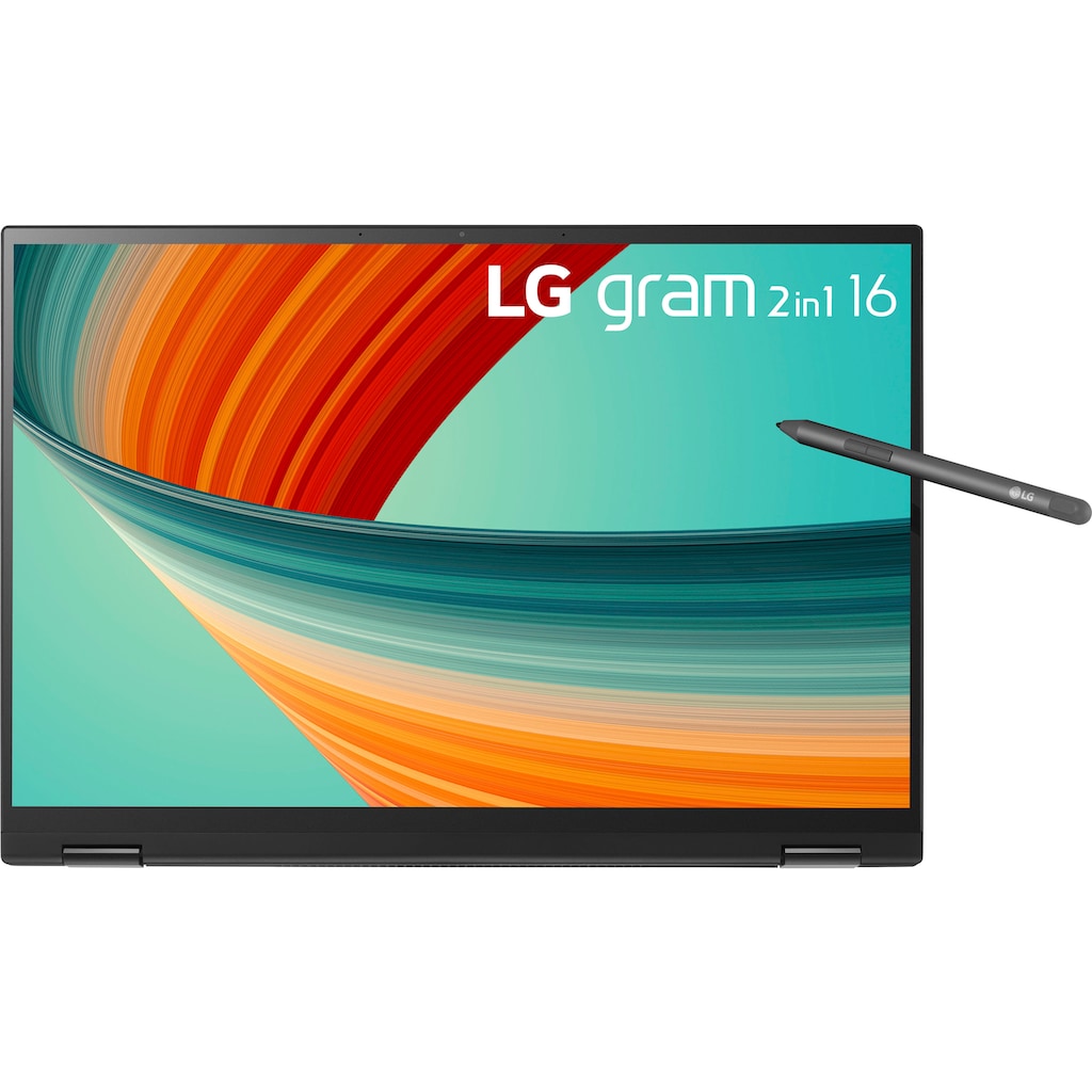 LG Convertible Notebook »Gram 16" Laptop, QHD+ IPS-Display, 16 GB RAM, Windows 11 Home,«, 40,6 cm, / 16 Zoll, Intel, Core i7, Iris Xe Graphics, 1000 GB SSD, 16T90R-G.AA78G