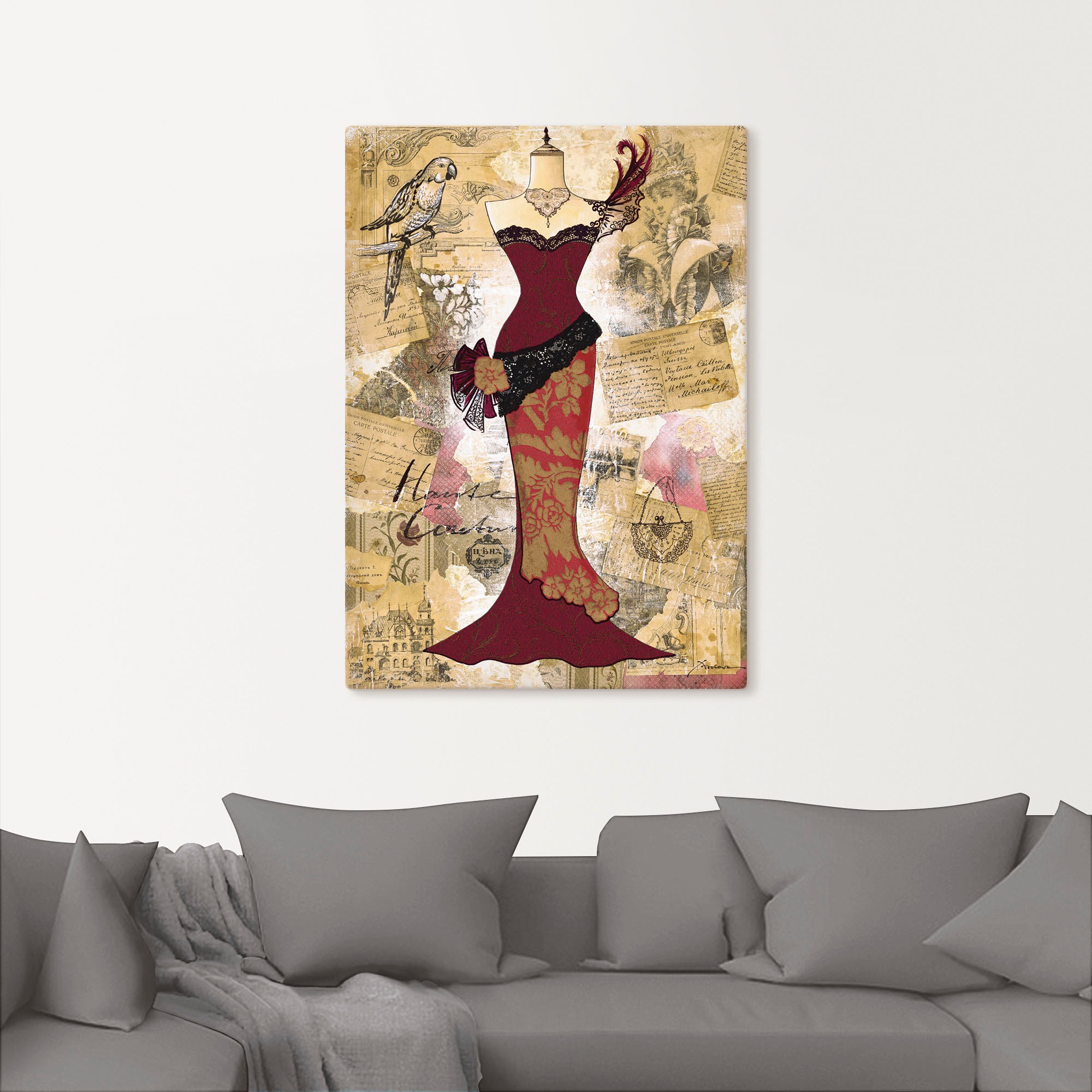 Artland Wandbild »Antikes Kleid - Collage« Mode 1 Stk. tlg. als Alubild, Ou günstig online kaufen