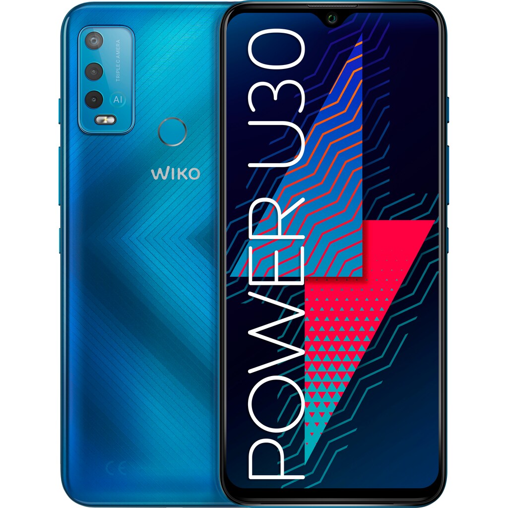 WIKO Smartphone »Power U30 inkl. Buds«, Midnight Blue, 17,32 cm/6,82 Zoll, 128 GB Speicherplatz, 13 MP Kamera