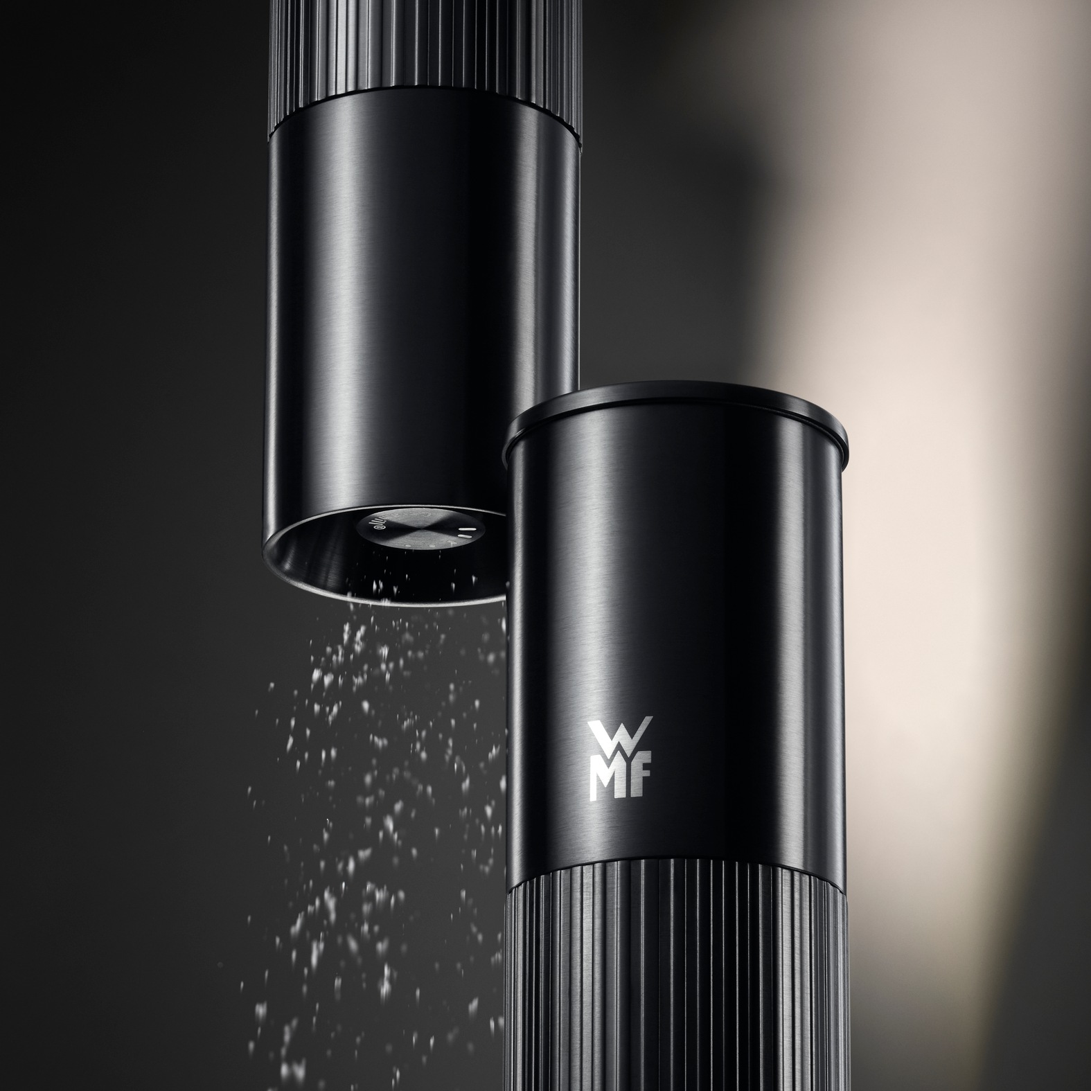 WMF Gewürzmühle »Signature Pro, aus Edelstahl« Keramikmahlwerk, einstellbarer Mahlgrad, magnetischer Deckel