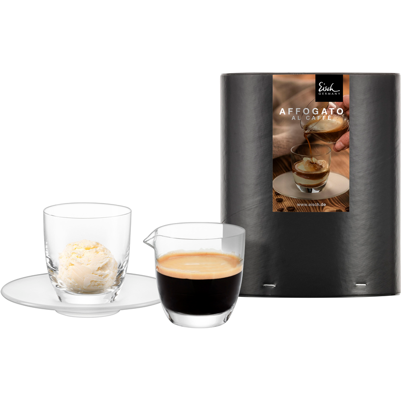 EISCH GERMANY Espressoglas »Affogato al caffè Glas 109/5 mit Kännchen« im Geschenkkarton, 100 ml, 3-teilig transparent