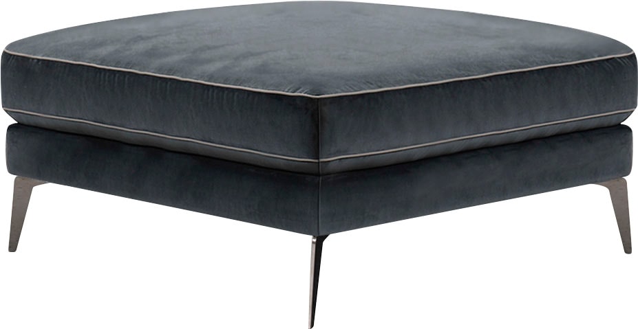 Leonique Sitzhocker »Chicago« 1 Stk. tlg. Polsterhocker, graublauer Velours günstig online kaufen