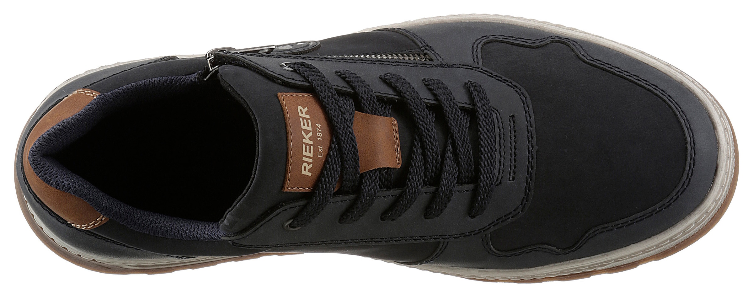 Rieker Sneaker, Freizeitschuh, Halbschuh, Schnürschuh mit Kontrastbesatz